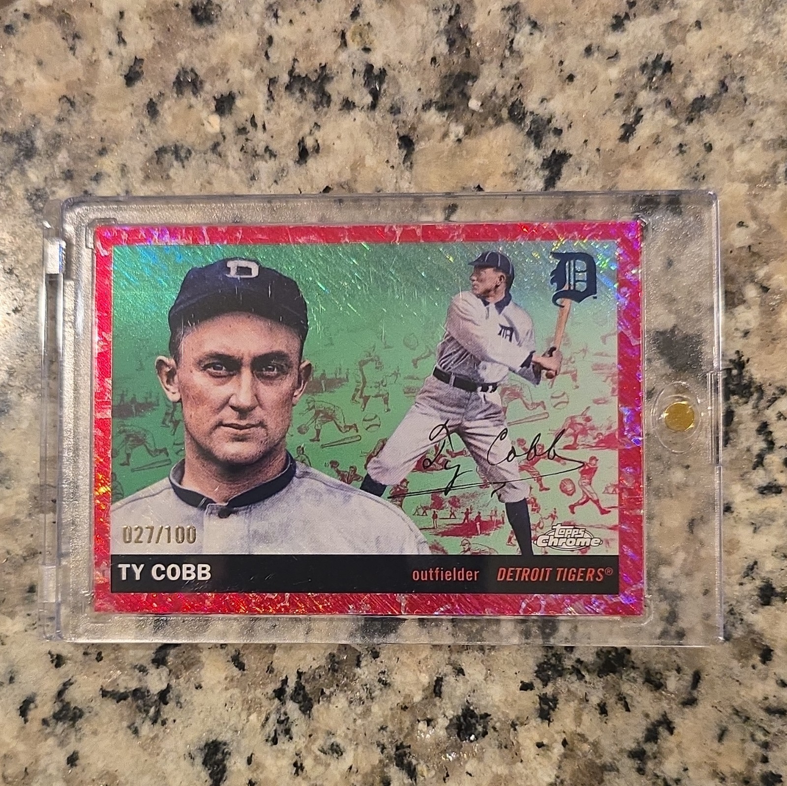 Topps 2025 Chrome Ty Cobb Detroit Tigers Parallel #492 027/100