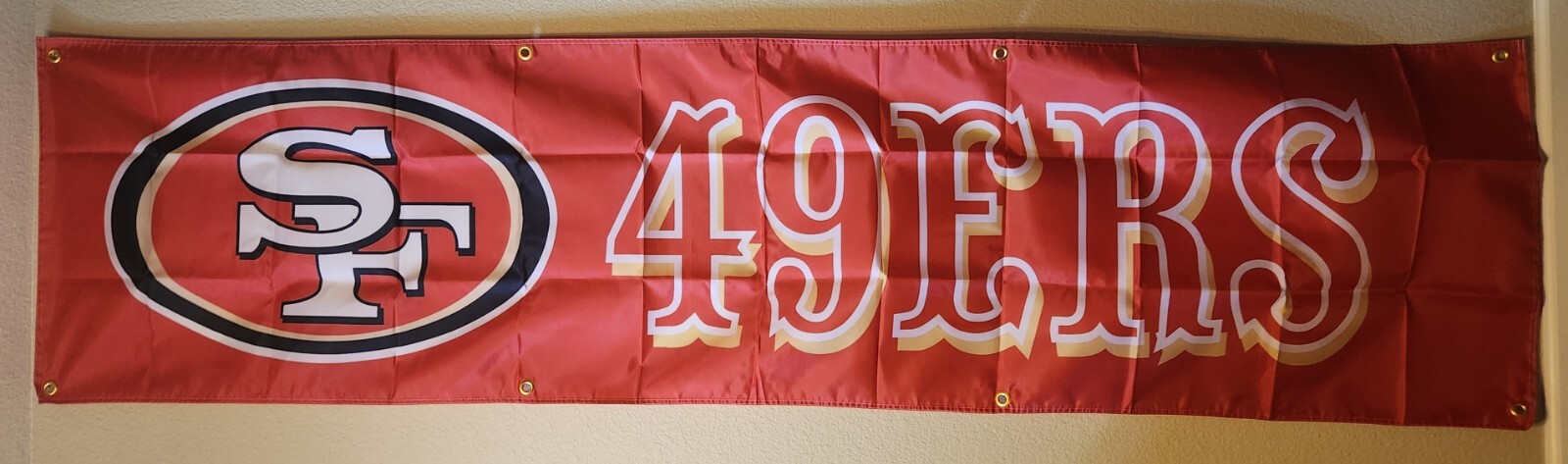 San Francisco 49ers NFL Huge 2×8 Foot Banner Flag With Metal Grommets