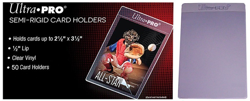 50 Ultra Pro Semi Rigid Card Holder Sleeves Sports Trading Storage New Game ccg