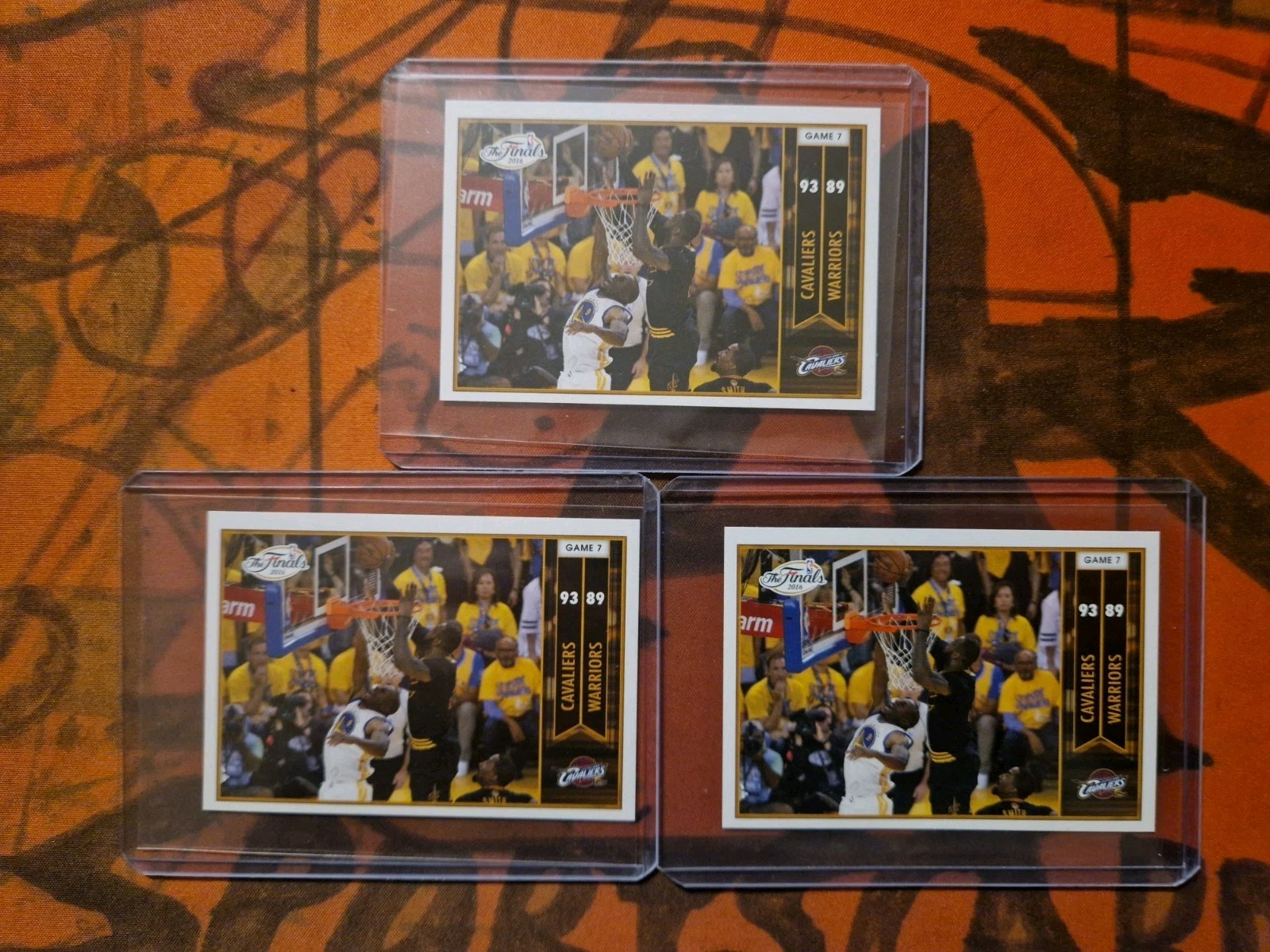 LEBRON JAMES 2016-17 Panini NBA Sticker Collection European BLOCK #418 LOT of 3