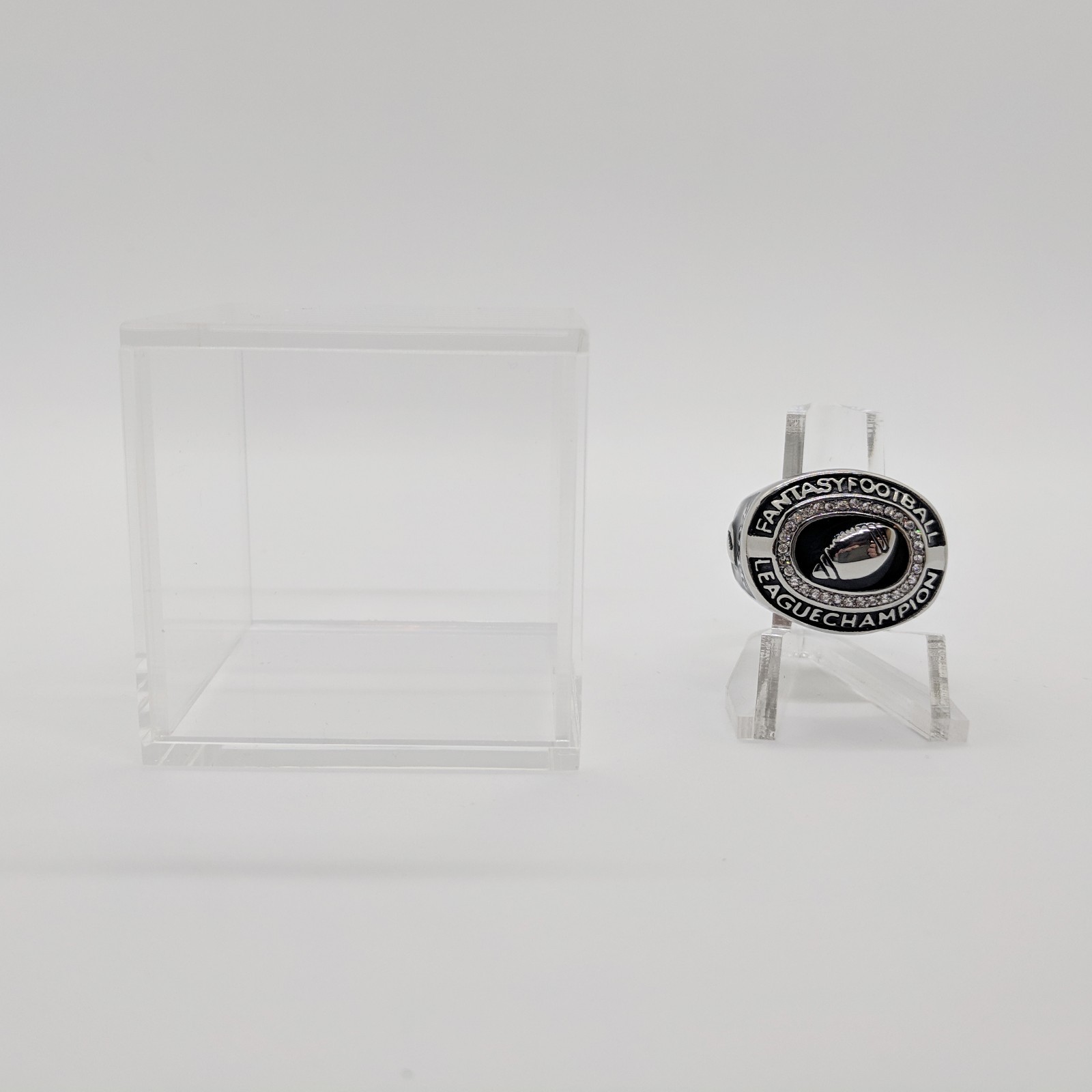 Championship Ring Display Case Box Clear Stand Holder Cube Ring Box Display Case