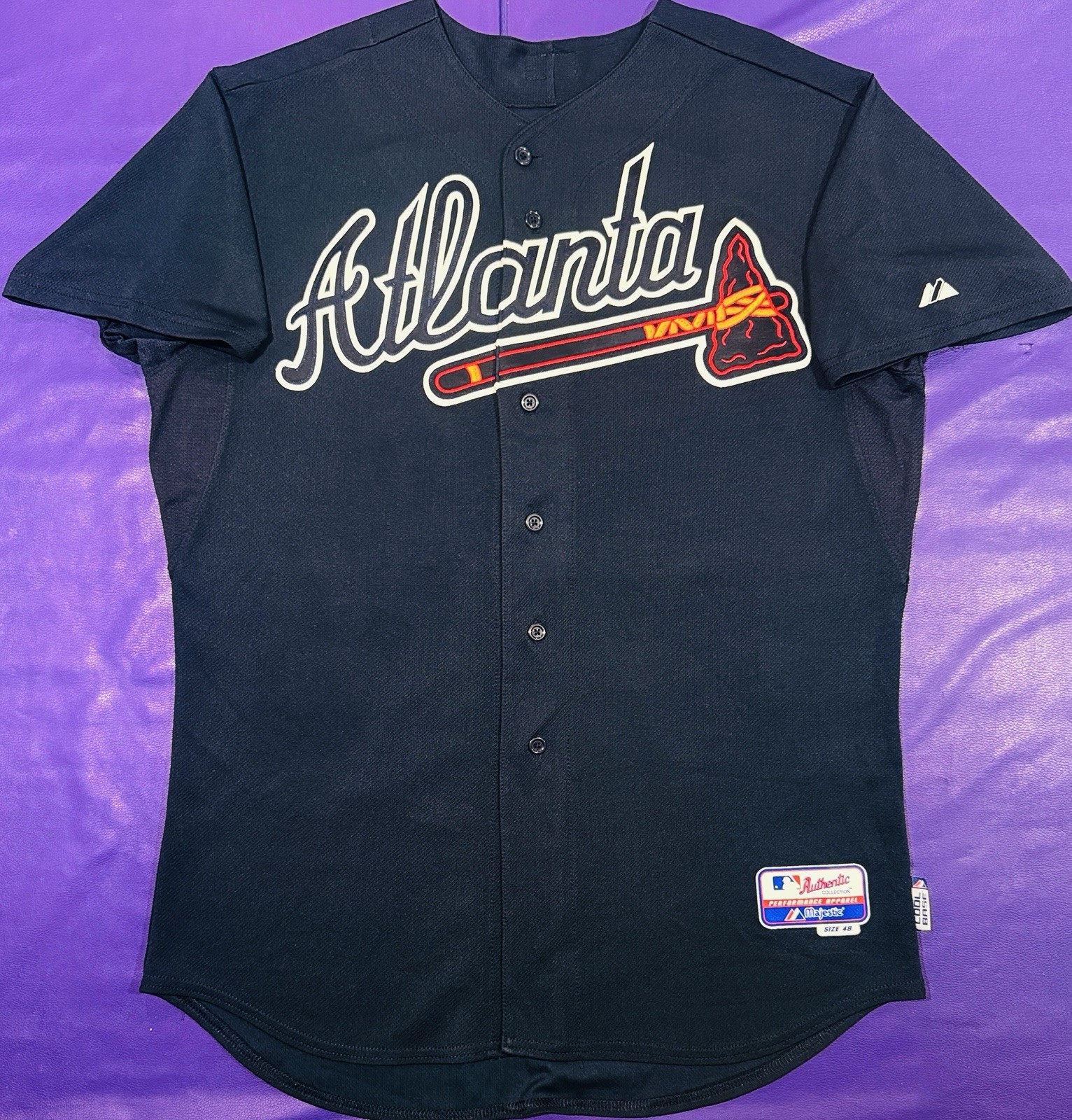 Game Used Atlanta Braves 2010 Brooks Conrad #26 Majestic Jersey 48 .811 OPS