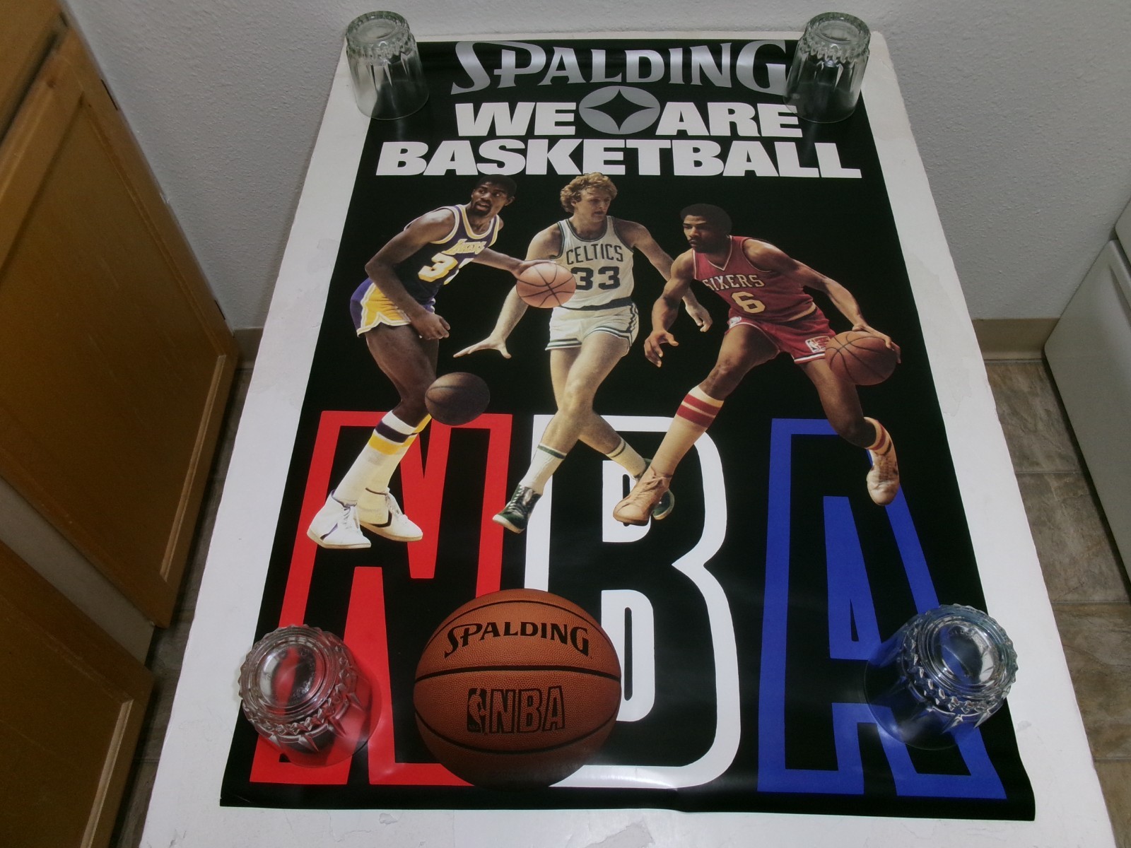 Original 1980s NBA Spalding “We Are Basketball” Poster-Magic, Bird, Dr J-MINT!!!
