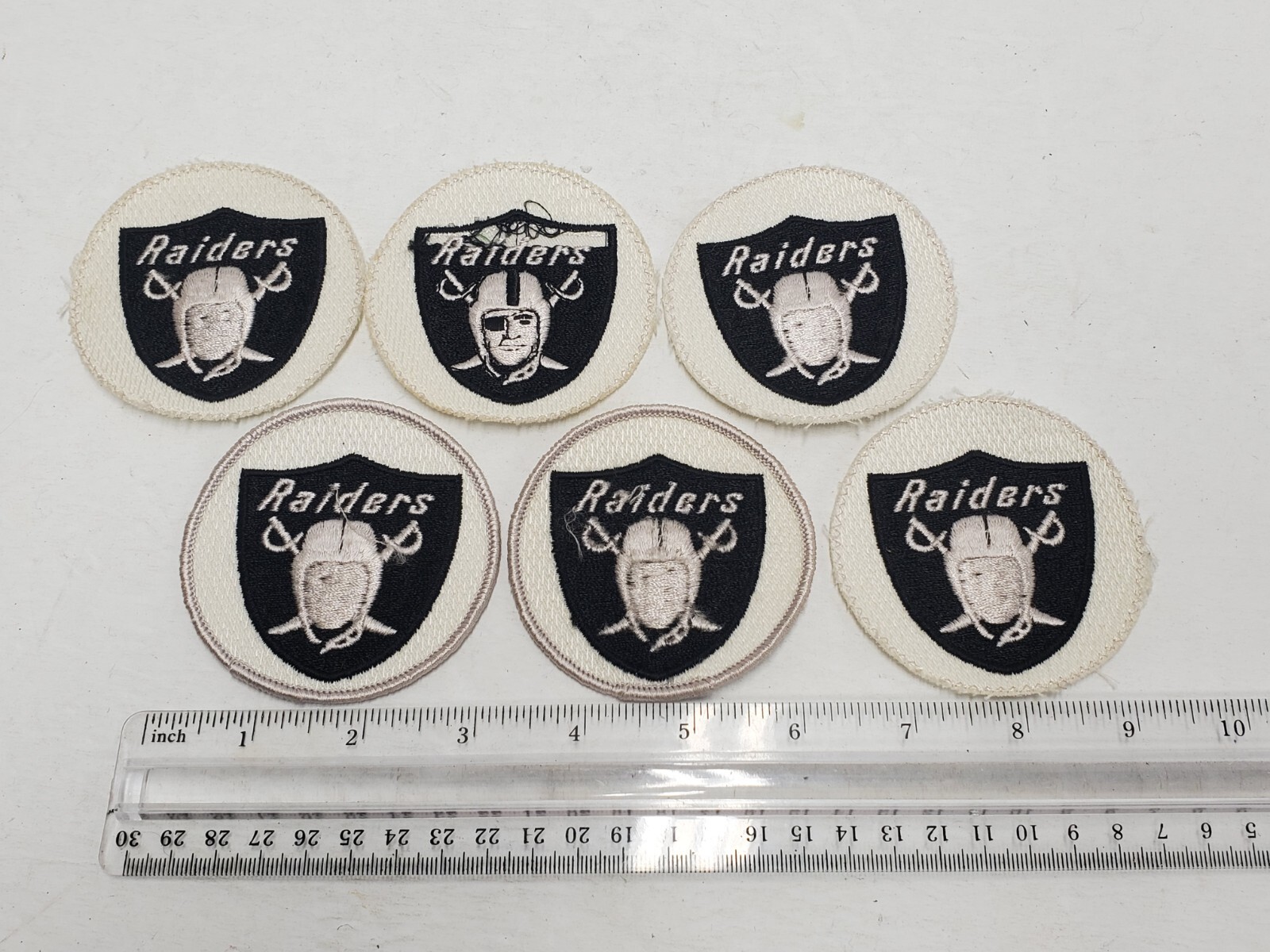 6x LA RAIDERS Patch 1970’s 3″ Inch NFL Football Logo Vintage Unfinished LotB