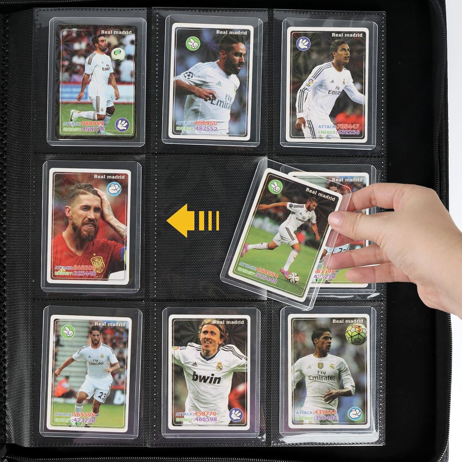 Toploader Binder,Toploader Hard Cases, 9-Pocket Pages Sleeves Hold up 288 Cards.