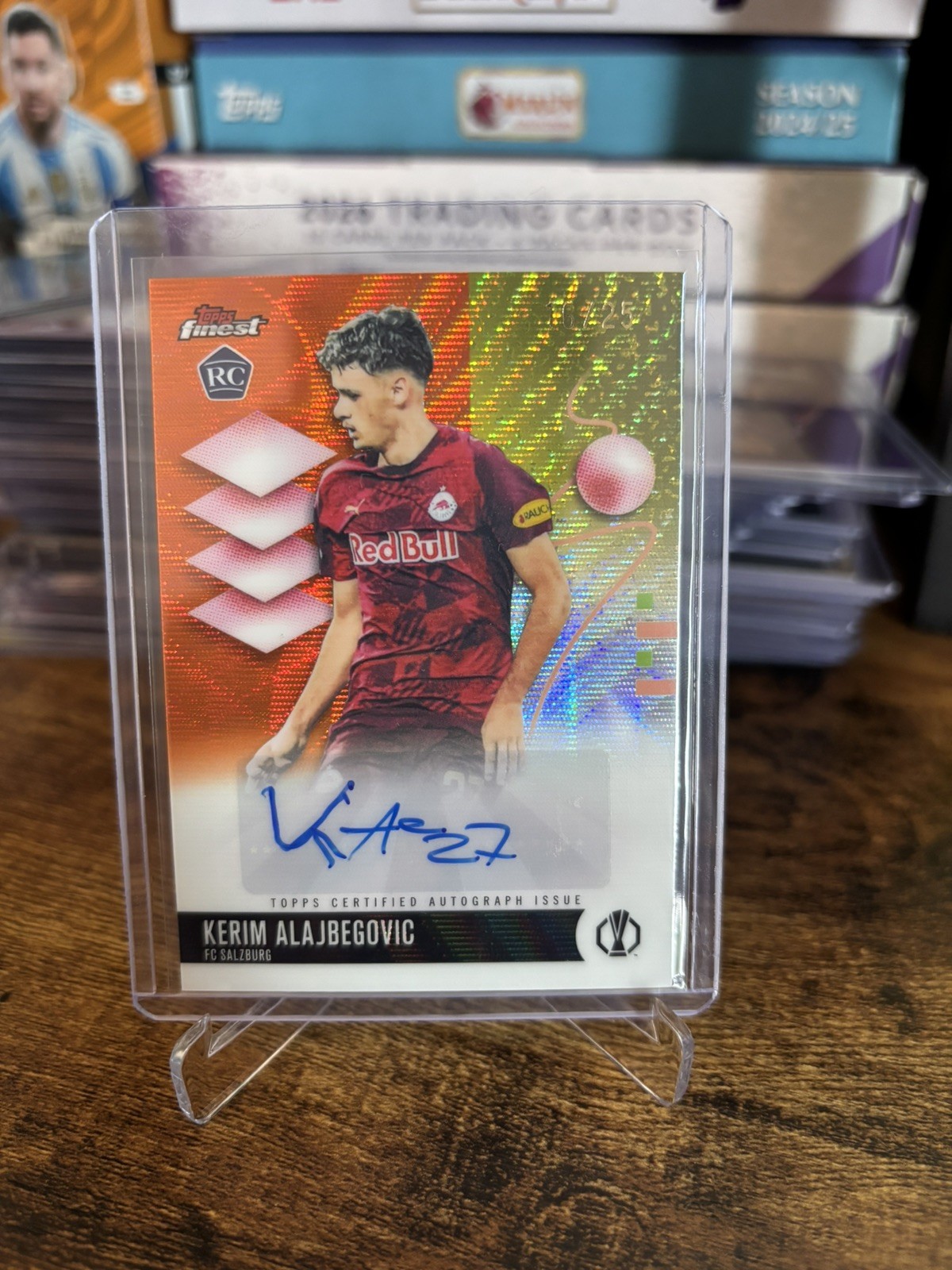 2025-26 Topps Finest UEFA Kerim Alajbegovic orange Rookie Auto 16/25 BA-KM