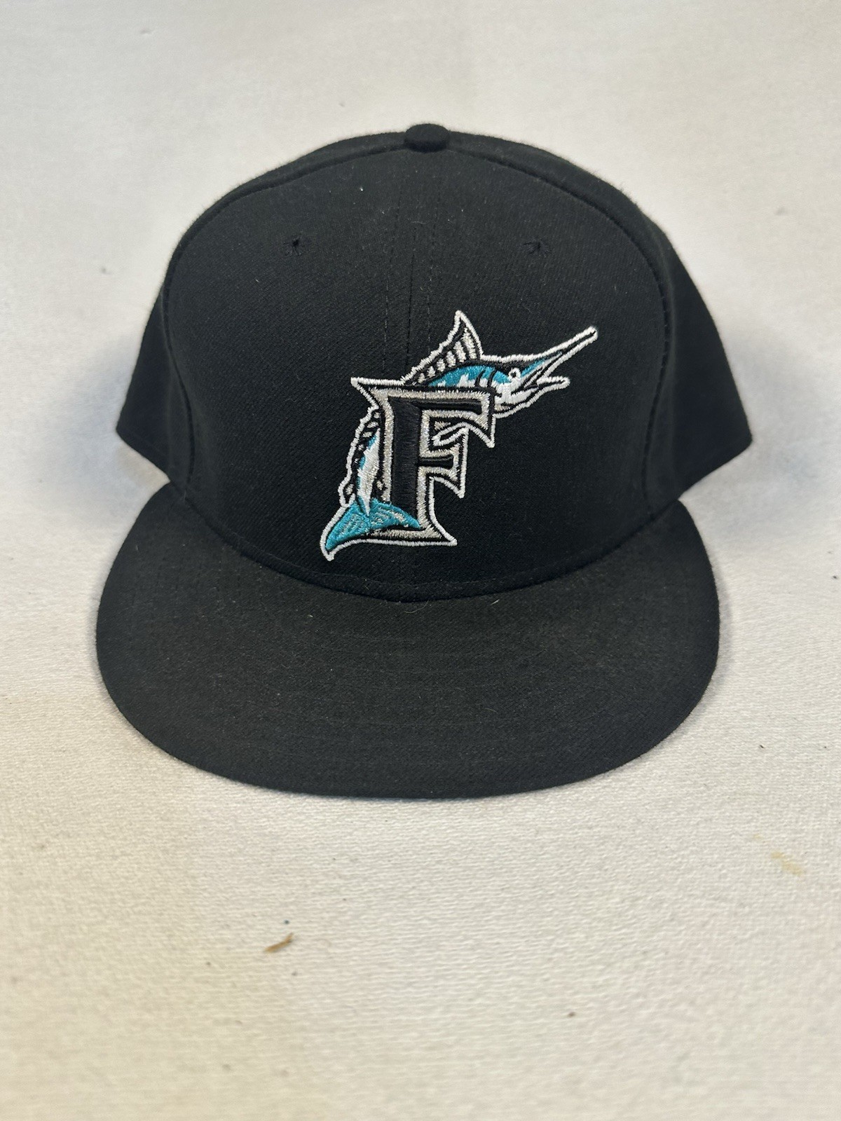 Florida Marlins Hat Fitted New Era Black 59Fifty Fitted 7 3/4 Cap MLB Used