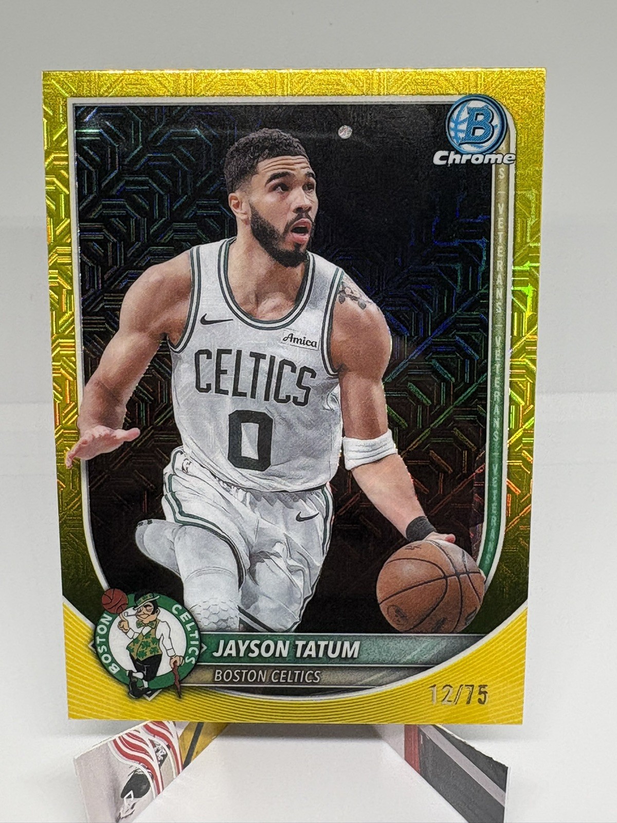 2025-26 Bowman Basketball Jayson Tatum Chrome Yellow Refractor/75