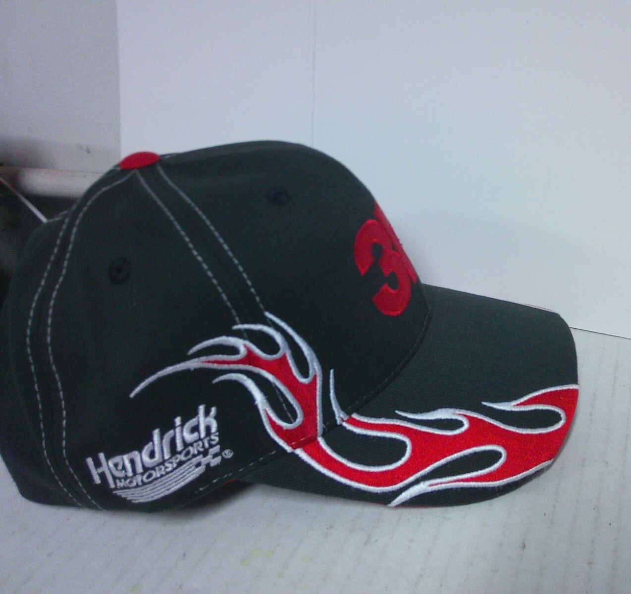 NASCAR Hendrick Motorsports #24 Jeff Gordon 3M Black Baseball Hat w/ Flames NEW