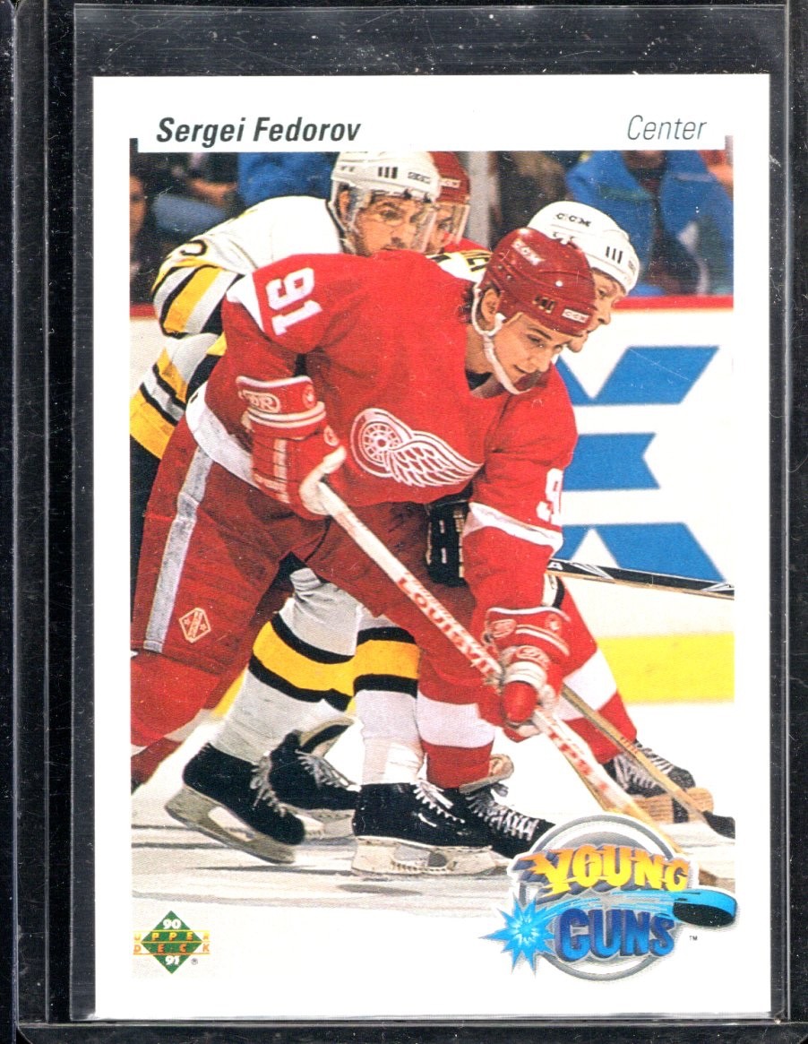 1990 Upper Deck #525 Sergei Federov Young Guns Rookie NM-MT , Free Shipping