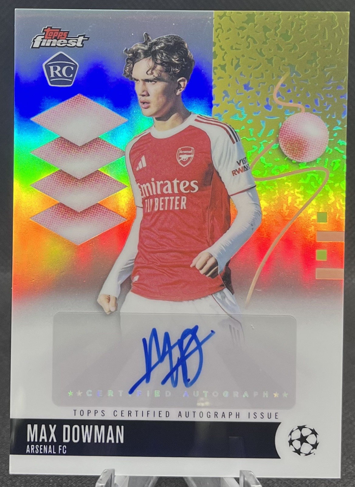 2025-26 Topps Finest UEFA Max Dowman Auto RC BA-MD Arsenal England