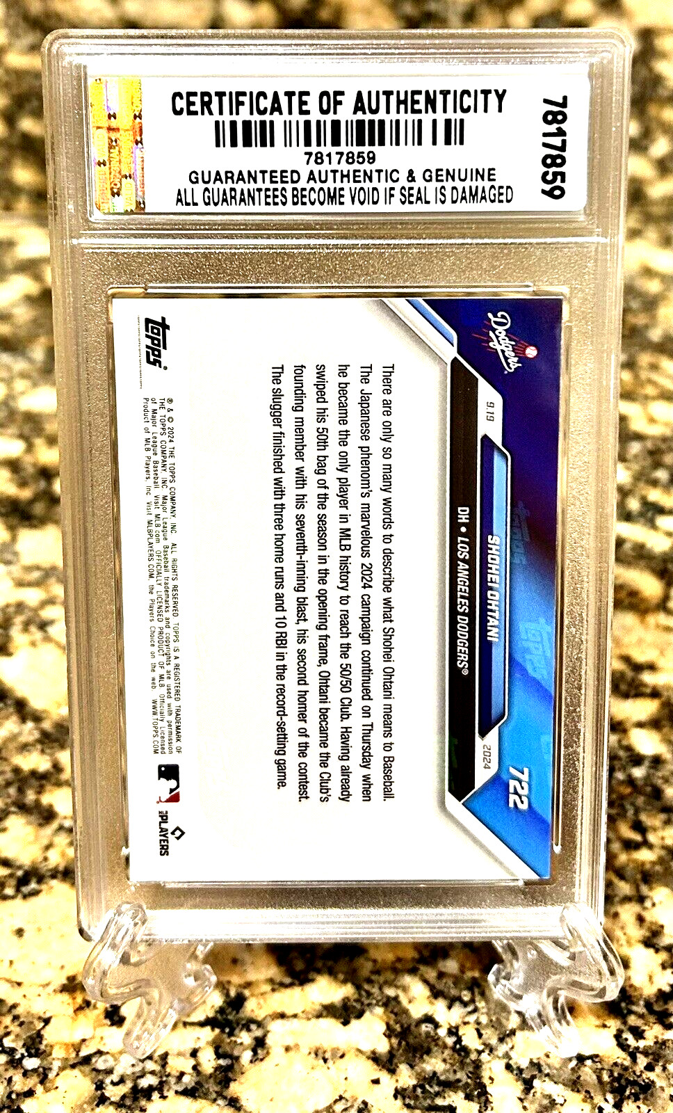 2 OHTANI & FREEMAN 2024 TOPPS NOW Walk-Off Slam GRADED GEM-MT 10 #722 & #866 Lot