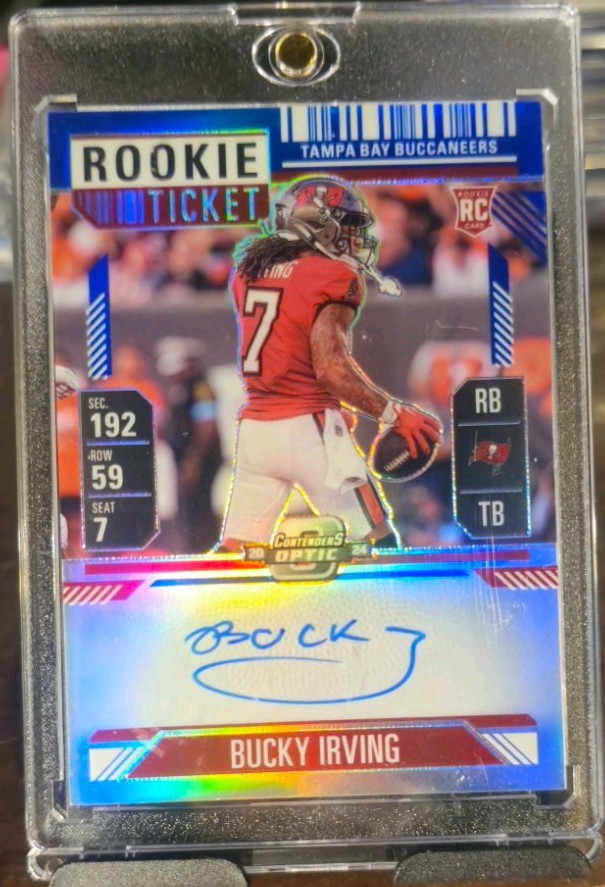 2024 Panini Contenders Rookie Ticket Bucky Irving – Blue Prizm 30/75