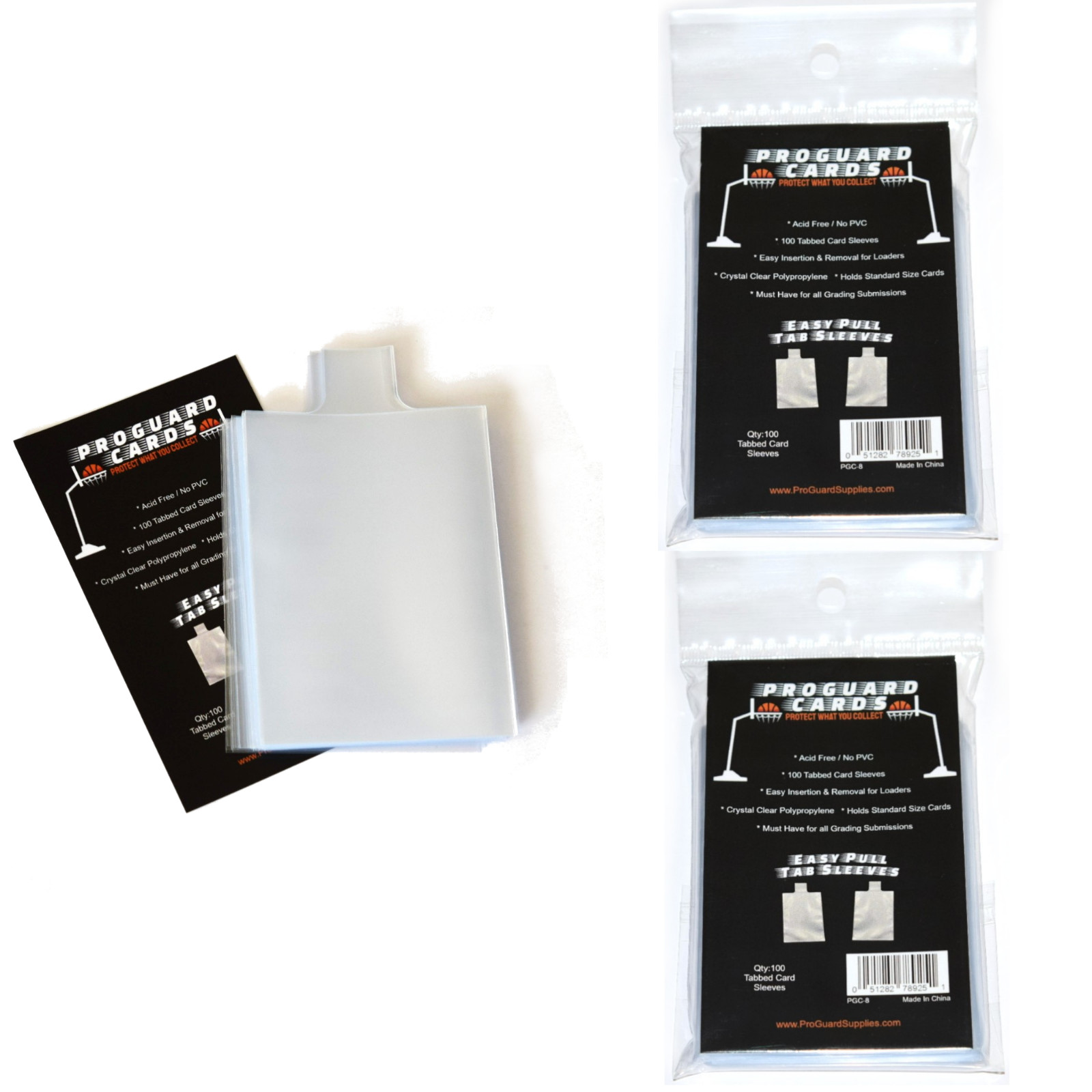 Soft Card Sleeves with Easy Pull Tab 200, 300, 400, 500 & 1000 Options