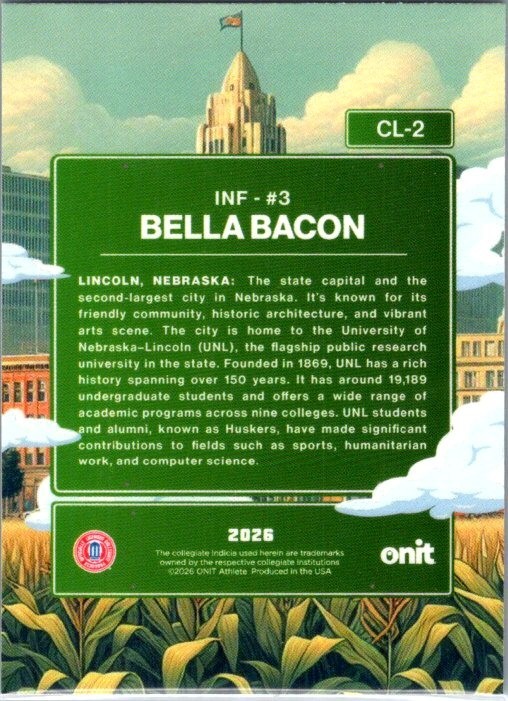 2026 ONIT Nebraska Softball #CL-2 Bella Bacon City Limits Daytime Rainbow (J)