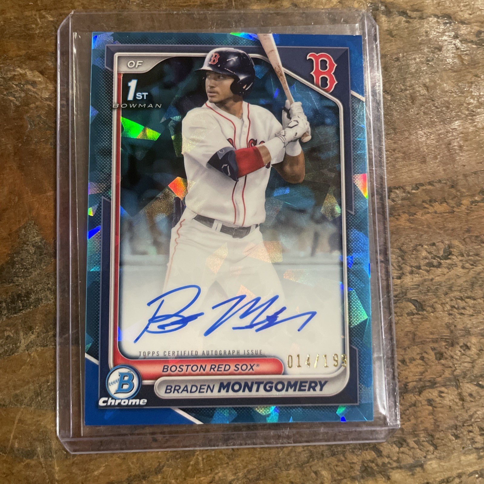 2024 Braden Montgomery Bowman 1st Sapphire Auto /199 #CPA-BM White Red Sox
