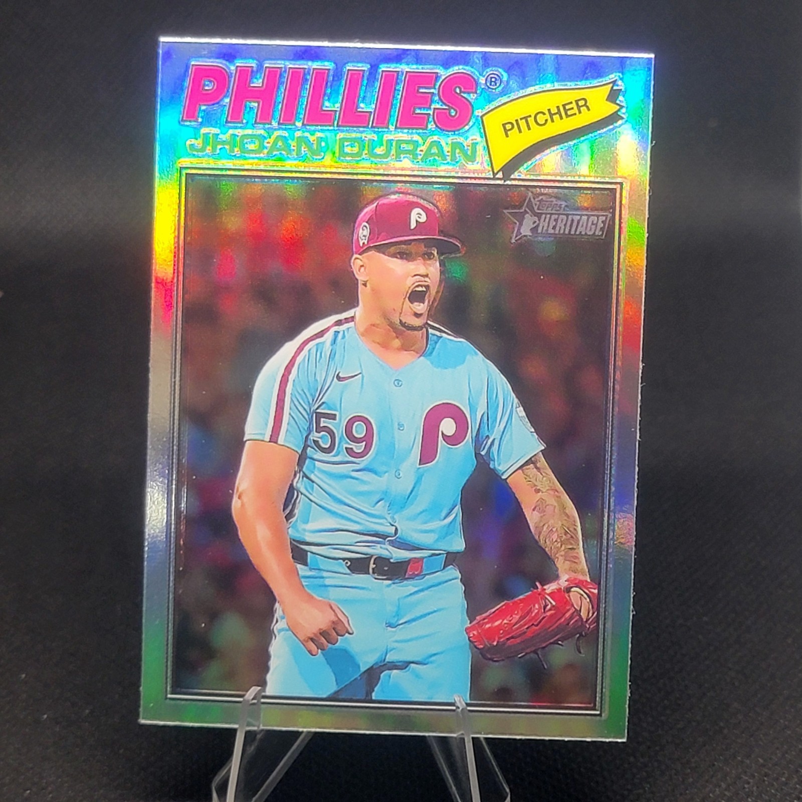 2026 Topps Heritage Chrome Refractor #14 Jhoan Duran Philadelphia Phillies SP