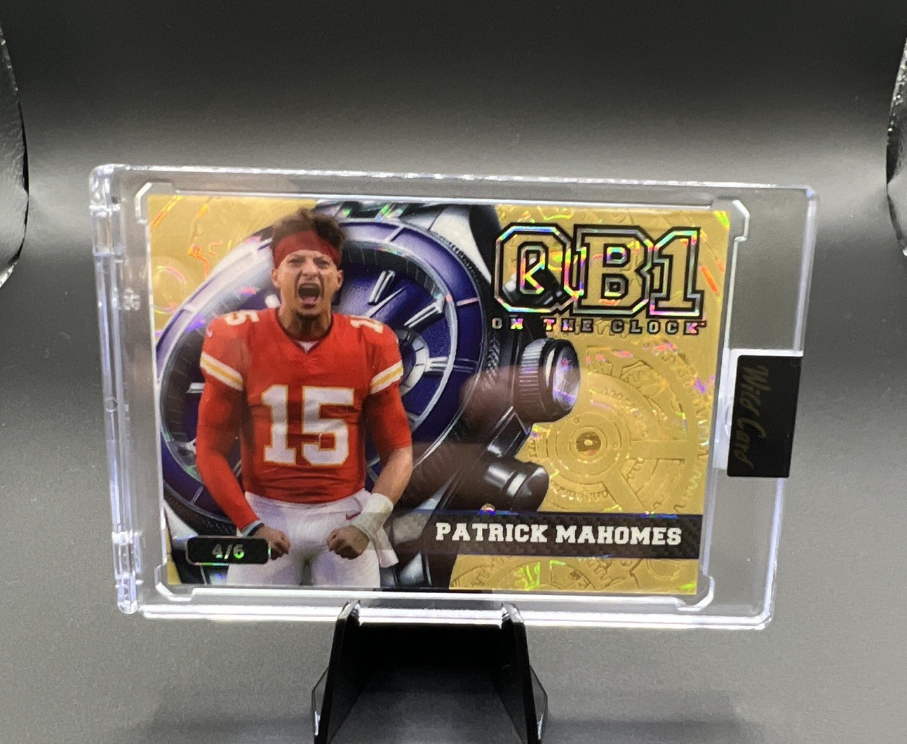 Wild Card 2026 Patrick Mahomes QB1 On the Clock Gold #OCW-GD-PM Chiefs 4/6
