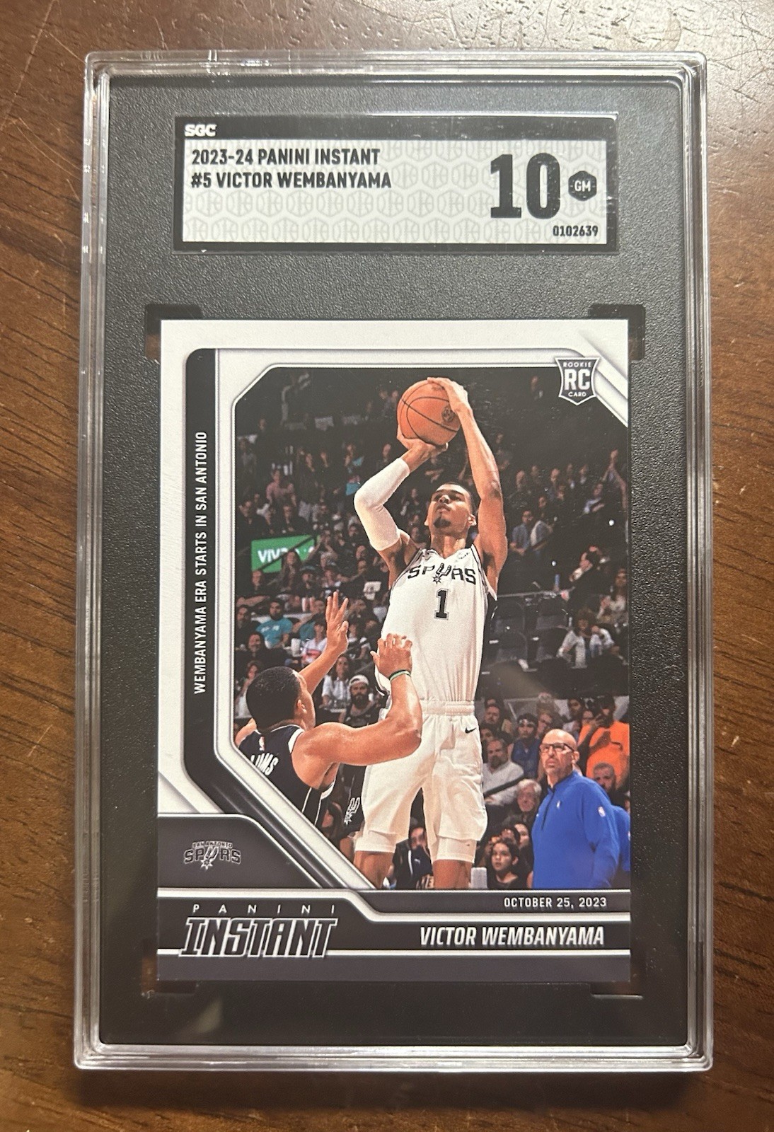 2023-24 Panini Instant Victor Wembanyama #5 /44142 (RC) SGC 10