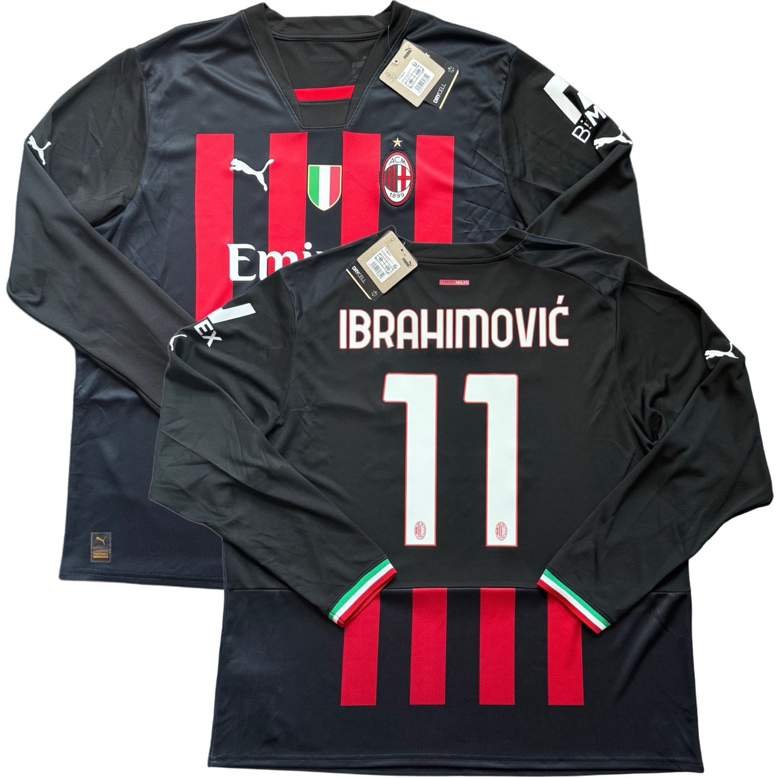 2022/23 AC Milan Home Jersey #11 Ibrahimovic 2XL Puma Long Sleeve Zlatan Kit