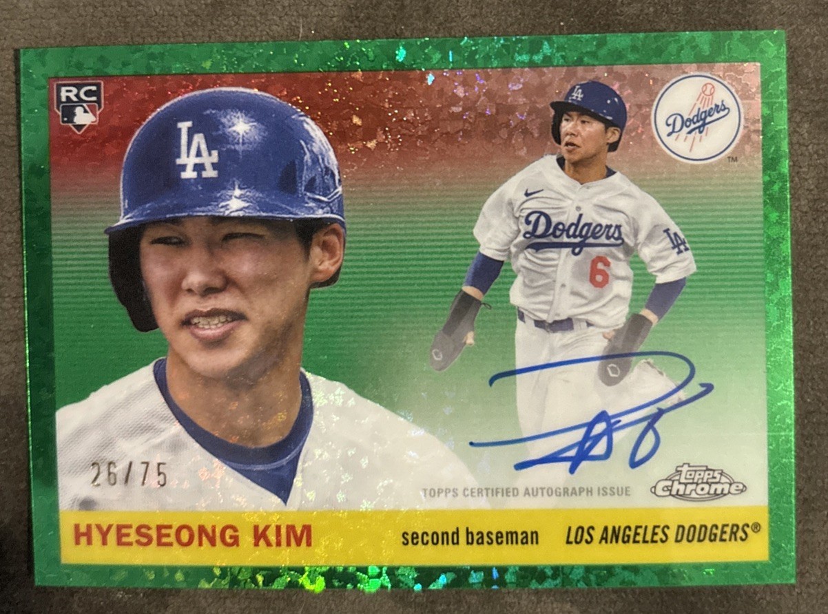 Topps Chrome Platinum 2025 Hyeseong Kim Green Mini Diamond Auto RC /75 #CPA-HK
