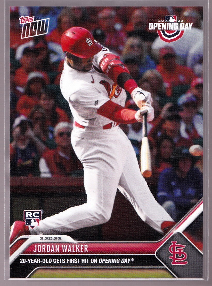 Jordan Walker Cardinals Rookie Debut 1st MLB Hit on Opening Day Topps Now #7