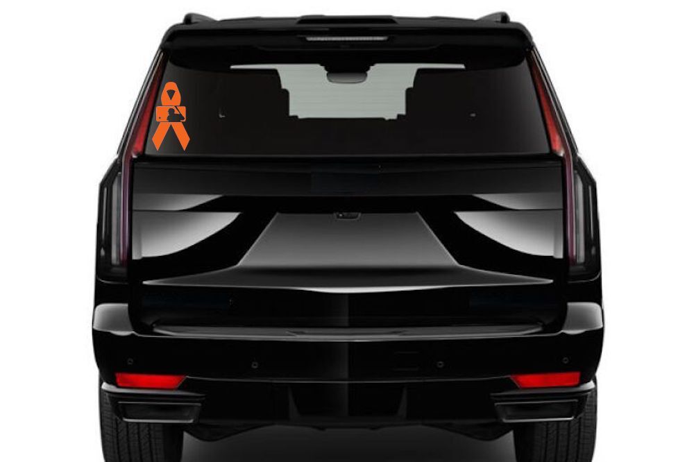 Orange Baseball Cancer Awareness Ribbon Leukemia Kidney Car Truck Window Decal