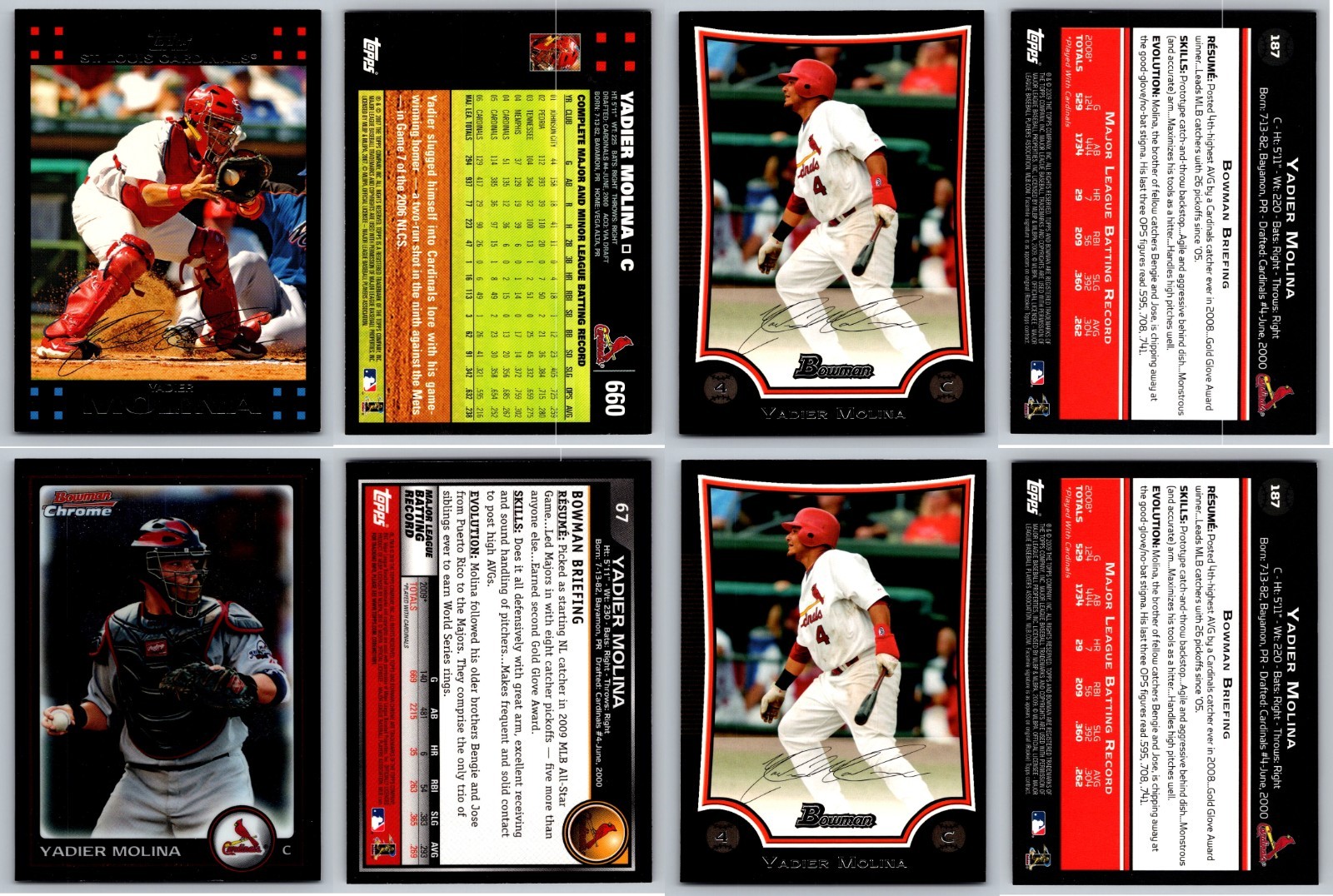 Yadier Molina 4 Card Lot – St. Louis Cardinals / SEVERAL LOTS AVAILABLE!!!