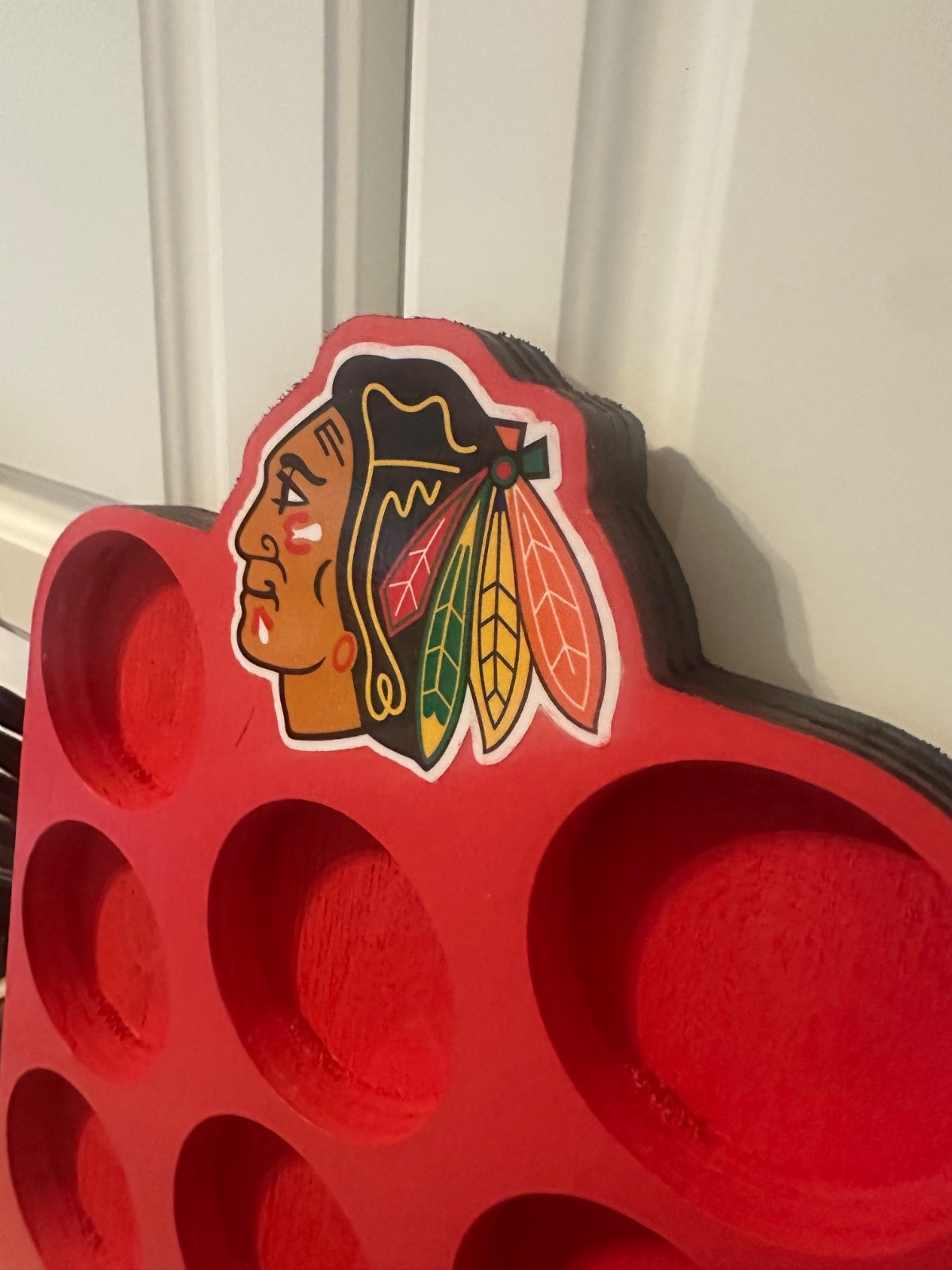 Custom Wall Hanging Display for 16 Hockey Puck(s)