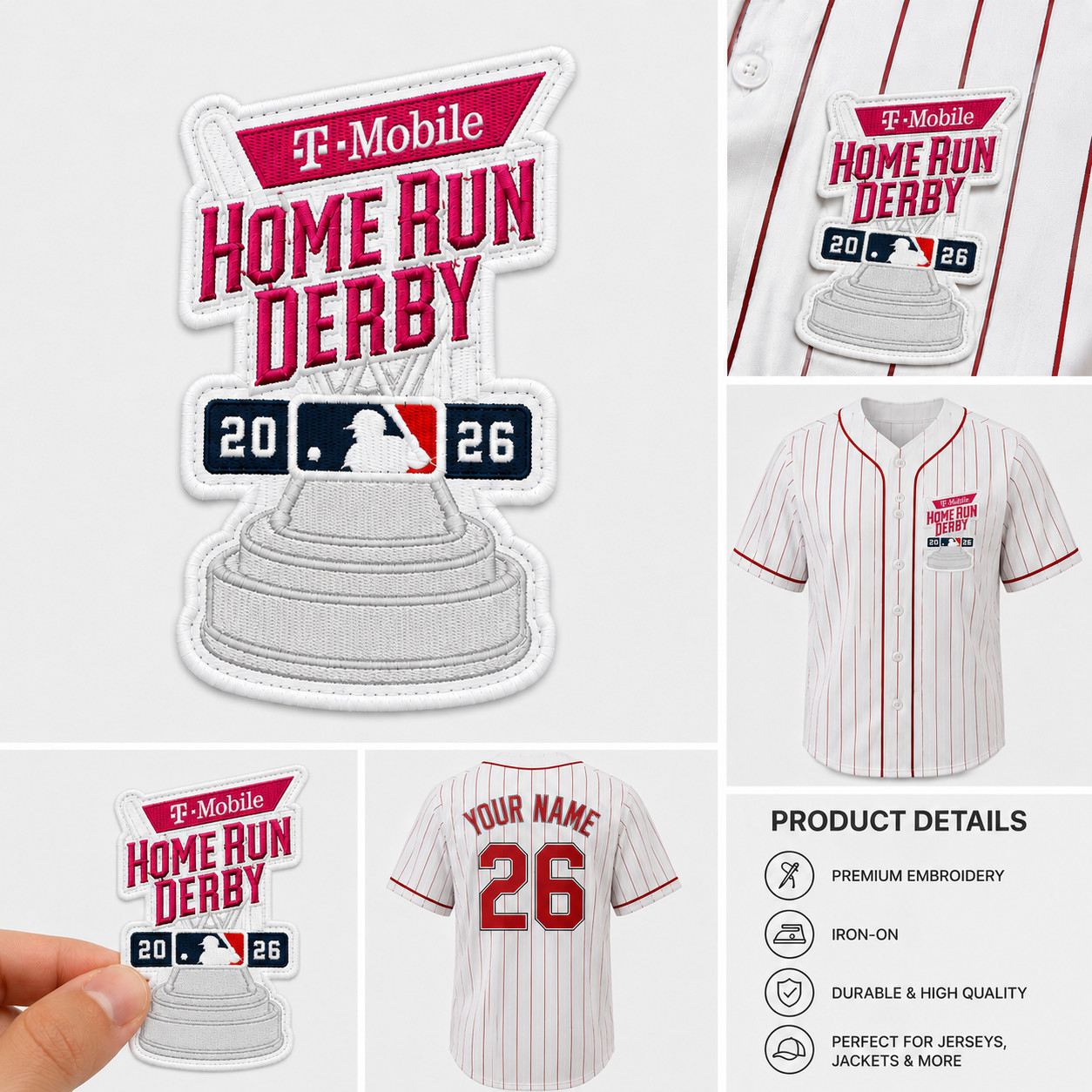 HOT ITEM!! Home Run Derby 2026 Embroidered Iron On Patch Baseball Sew On Badge