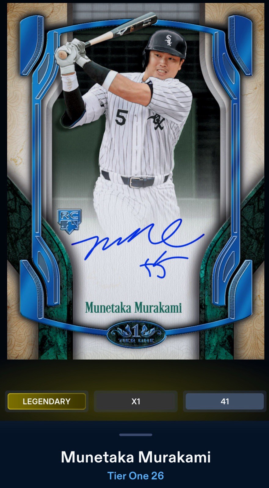 Topps Bunt Tier One ’26 Munetaka Murakami Break Out Auto Legendary DIGITAL RC 99