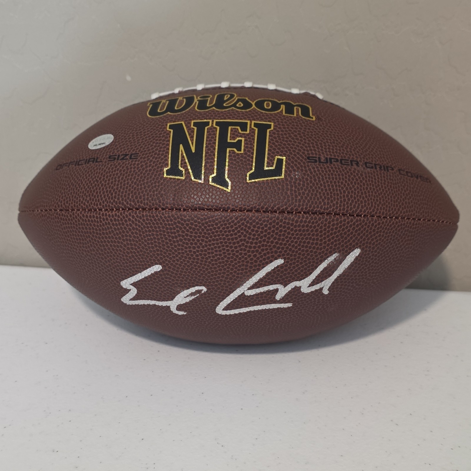 Earle Campbell Signed Wilson NFL Football Ball Houston Oilers Player Cert