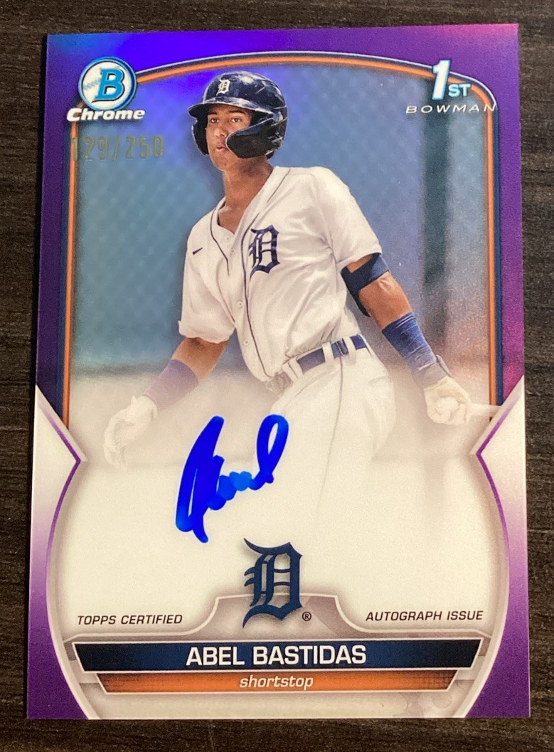 Abel Bastidas 2023 Bowman Chrome 1st Purple Refractor Auto Card /250 #CPA-AB