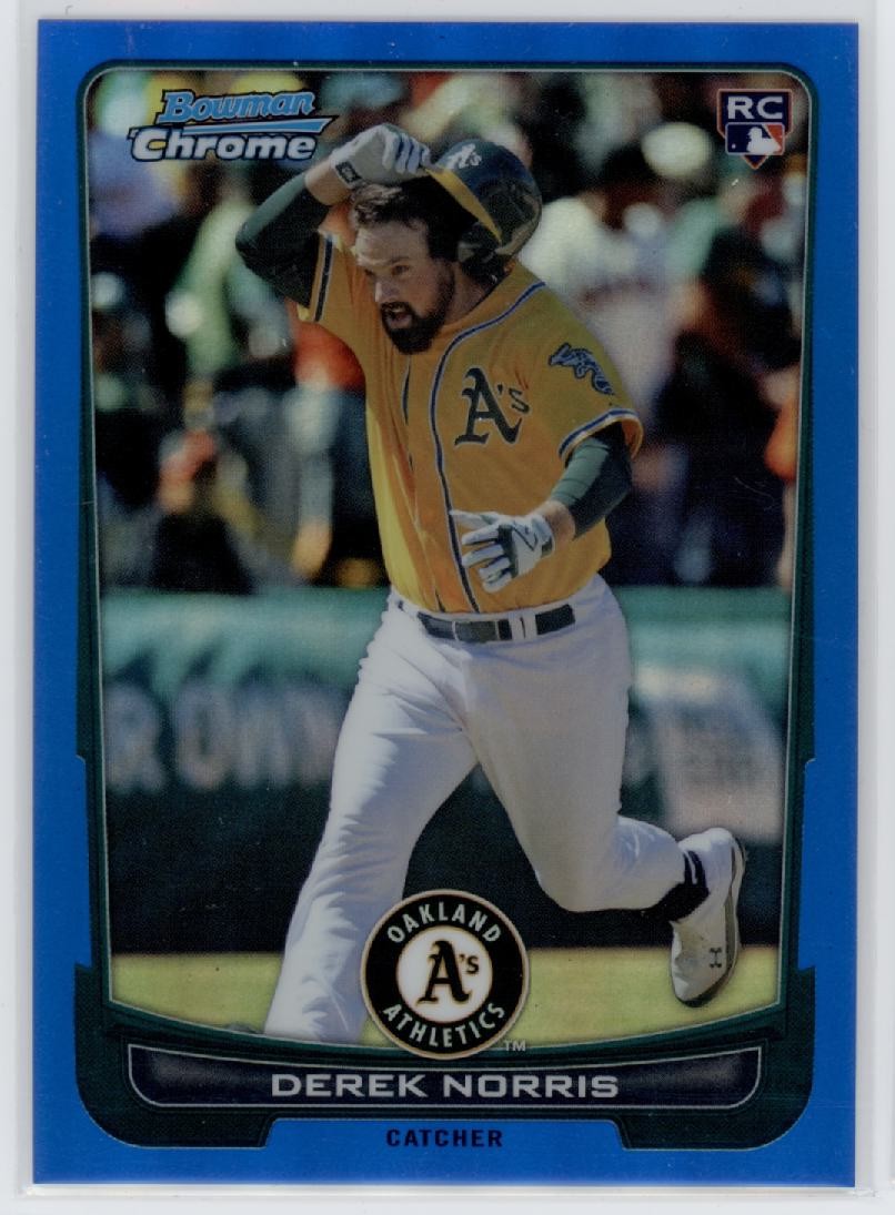 2012 Derek Norris Bowman Chrome Blue Refractor RC 2/250 #11 (A3568)