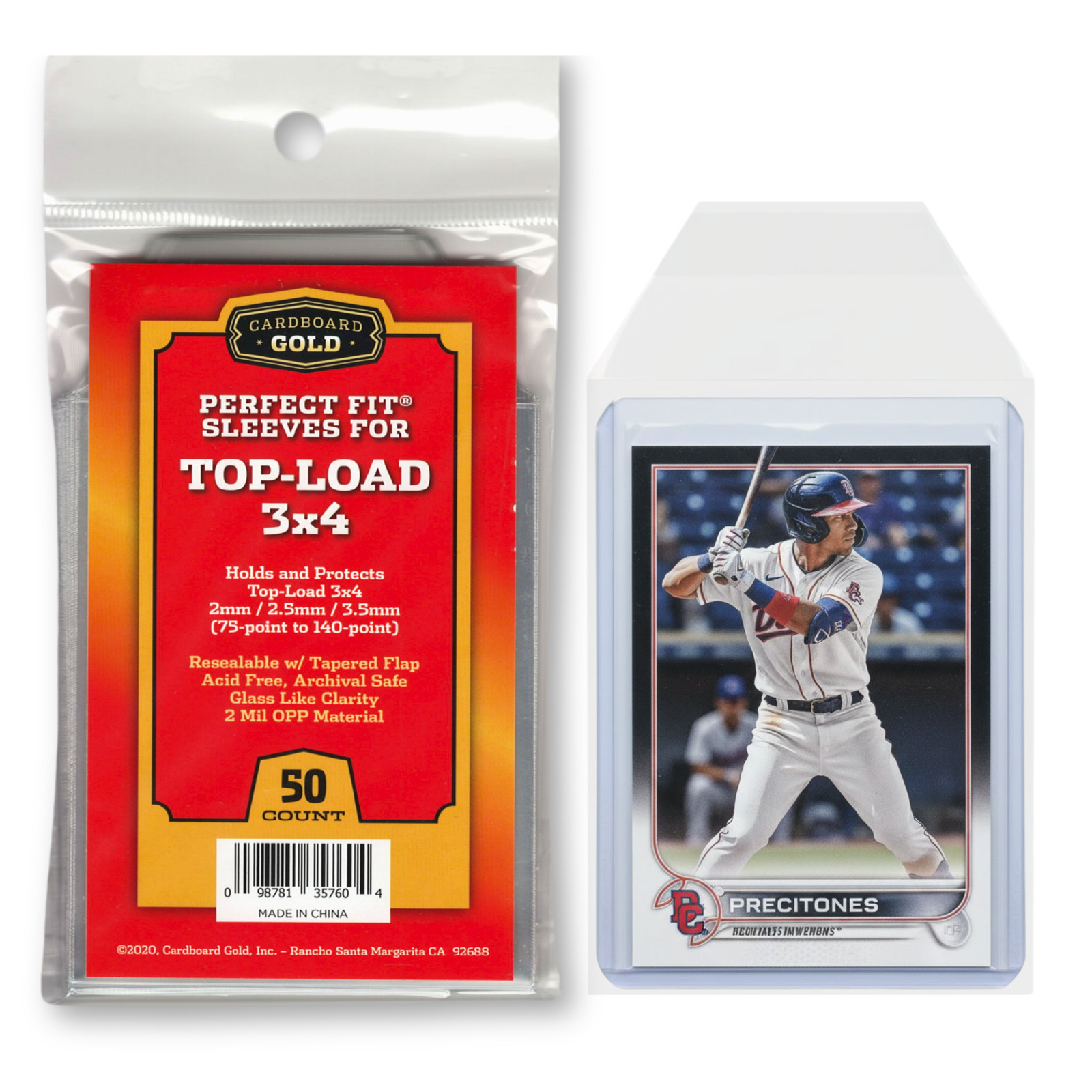 Perfect Fit Cover Sleeves for Toploaders 75pt-140pt Size – 50ct Pack