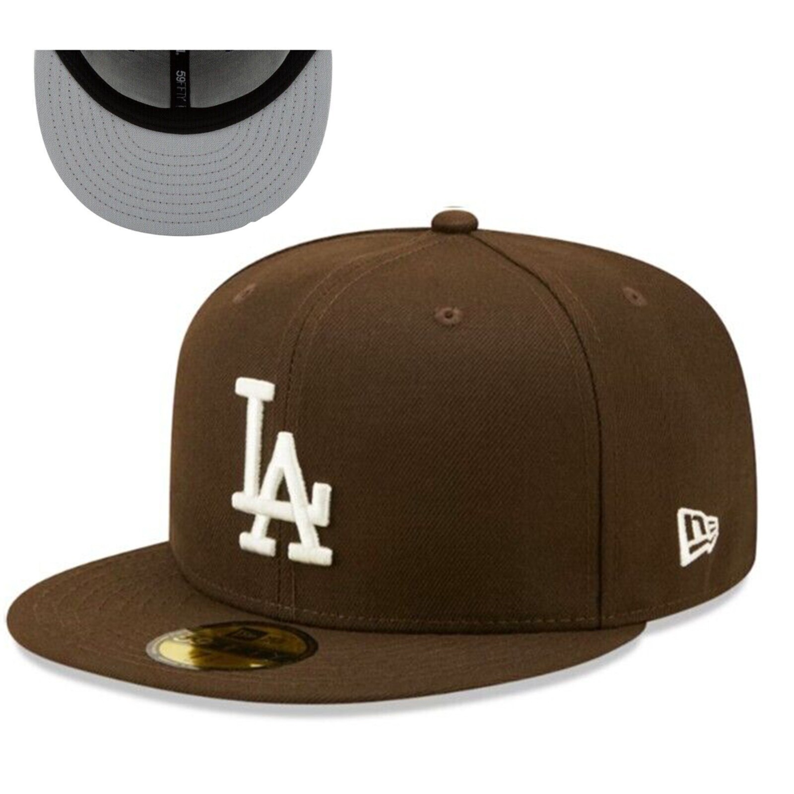 New Era 59FIFTY LA Dodgers Fitted Hat Brown Cap