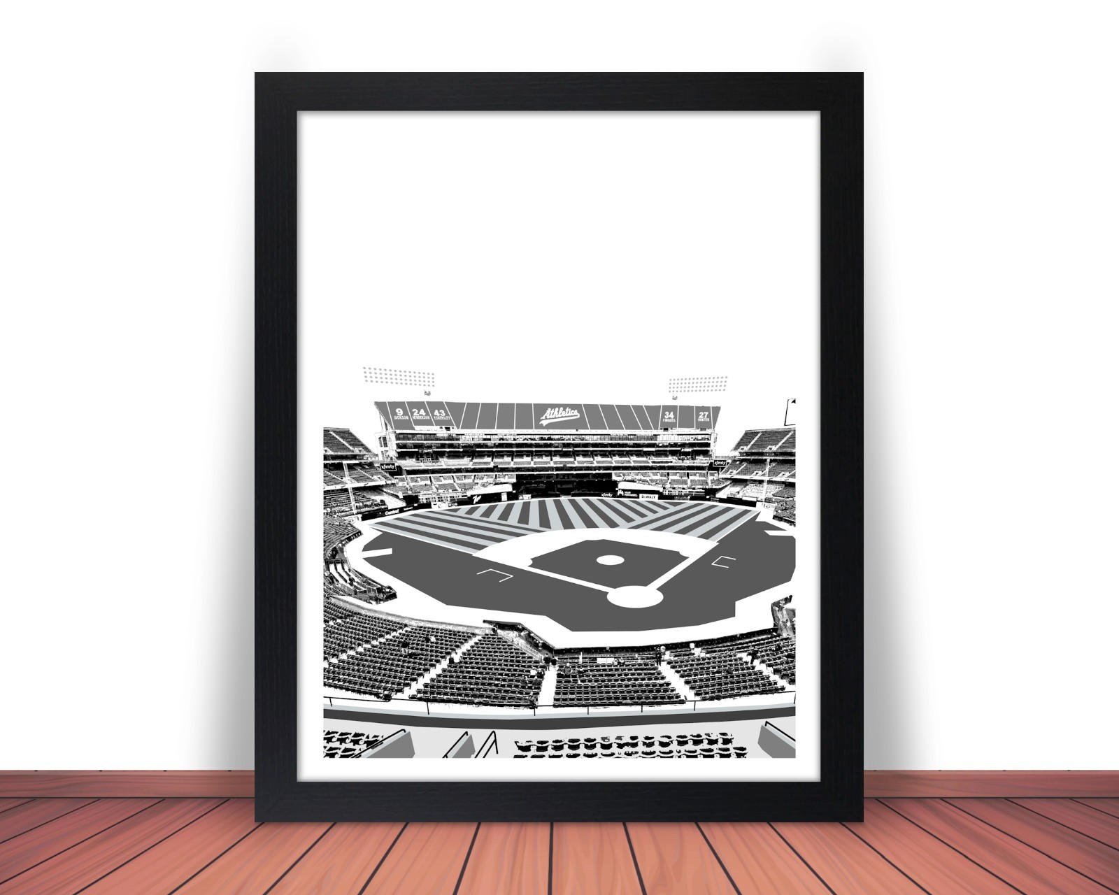 Framed OAKLAND Athletics As COLISEUM Stadium Skyline Photo Picture 8×10 11×14 WN