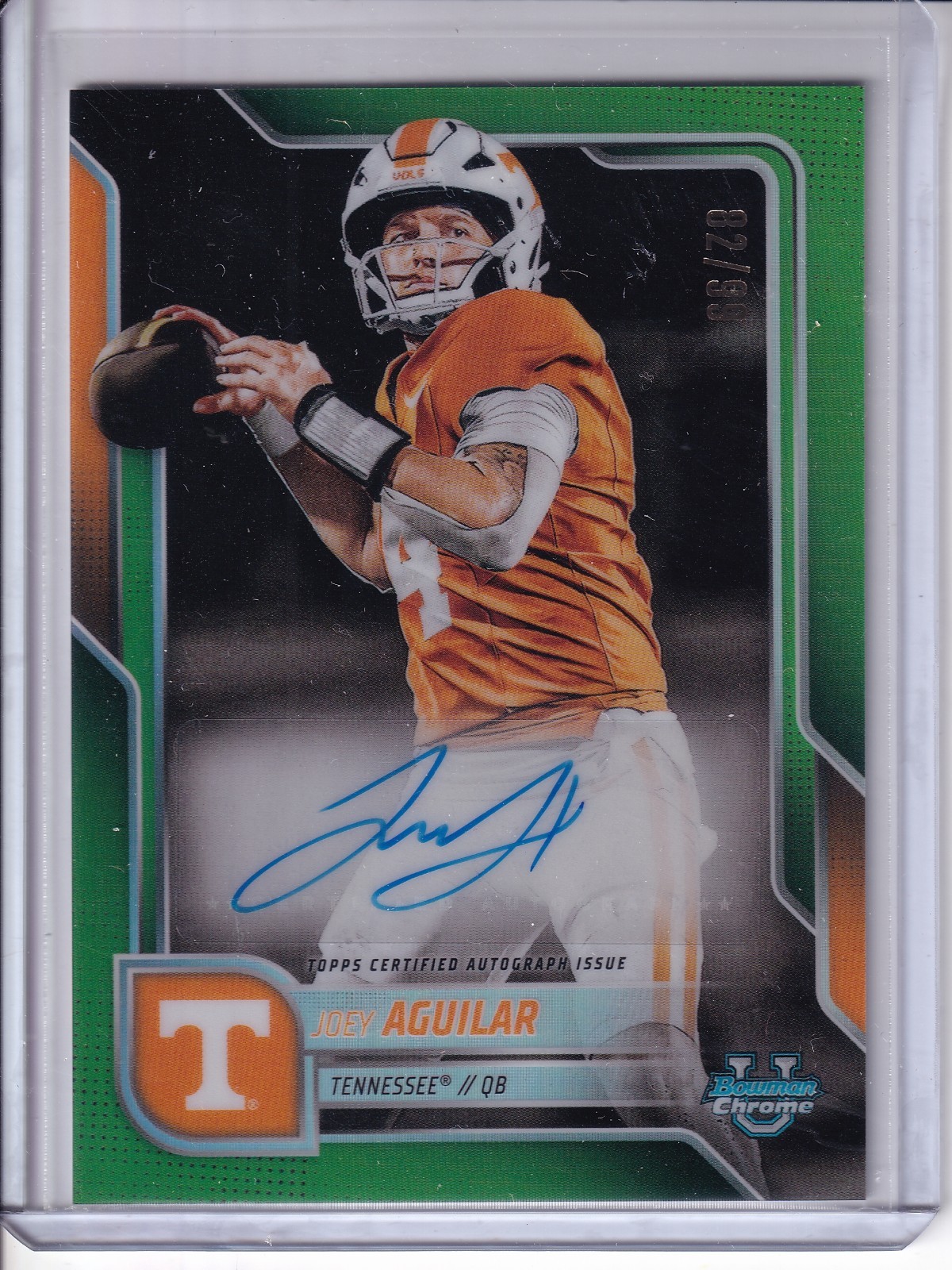 2025 Bowman Chrome Prospect Autographs Joey Aguilar #BCA-JOE Green /99