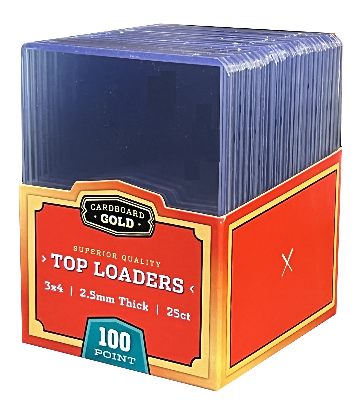 (1000ct) CASE 2.5MM CBG REAL THICK TRADING CARD STORAGE TOPLOADERS 100pt.