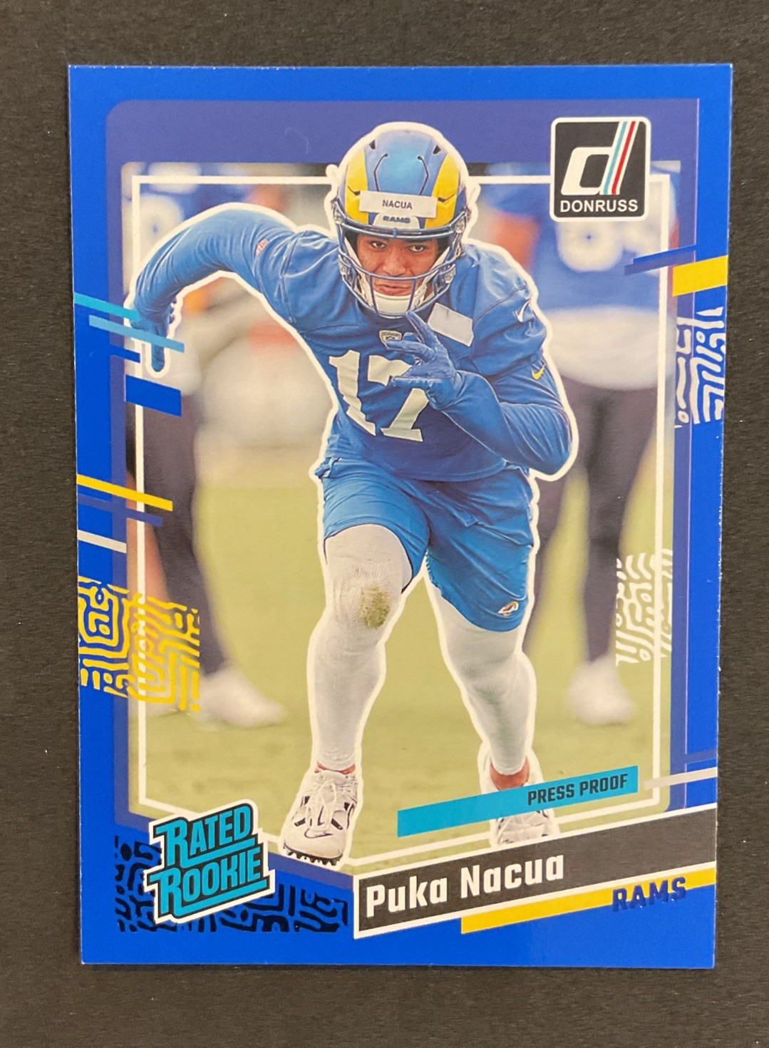 2023 Panini Donruss – Rated Rookie Puka Nacua #357 Press Proof Blue (RC)