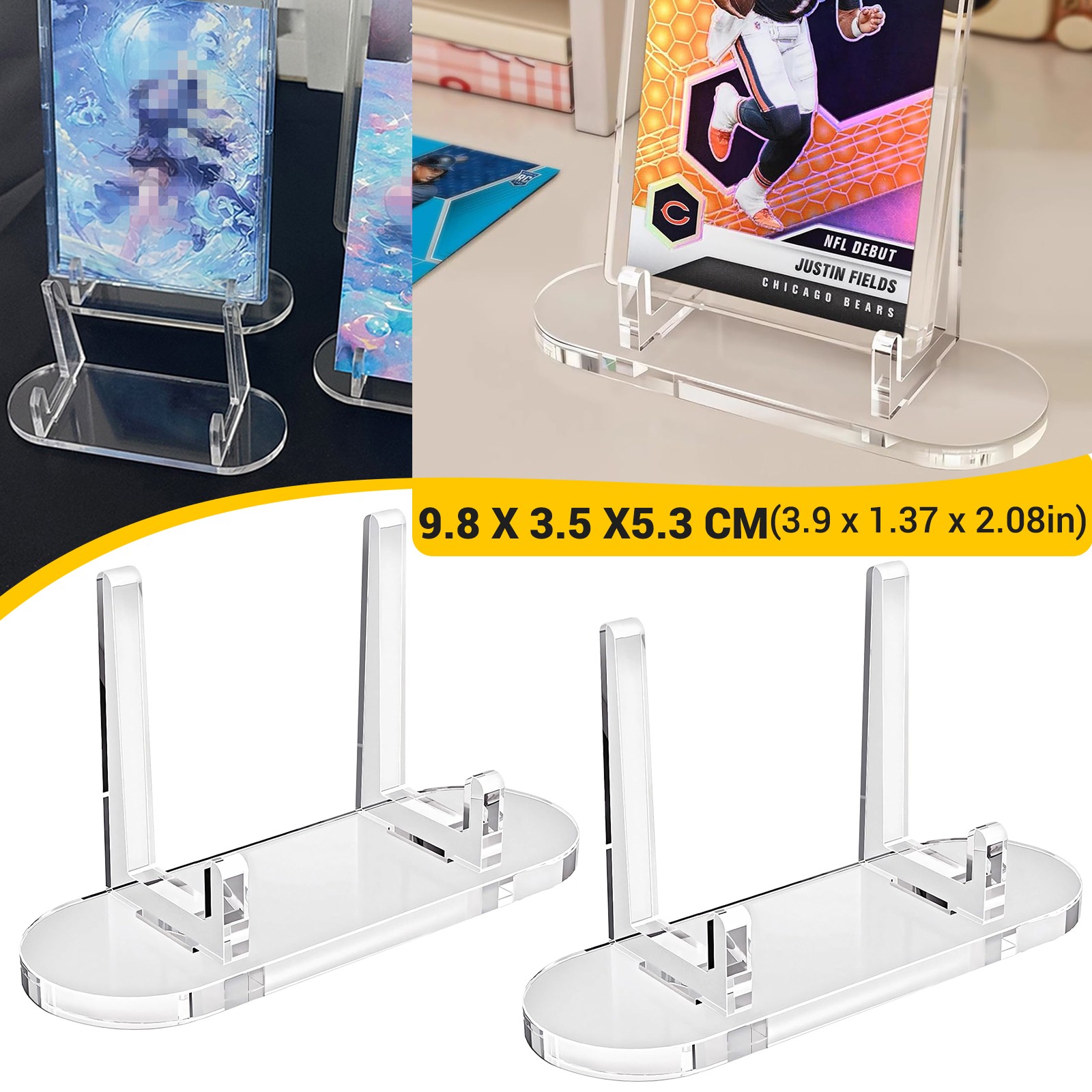 2-50 pcs Clear Acrylic Trading Card Stands Sports Graded Cards Display Holder