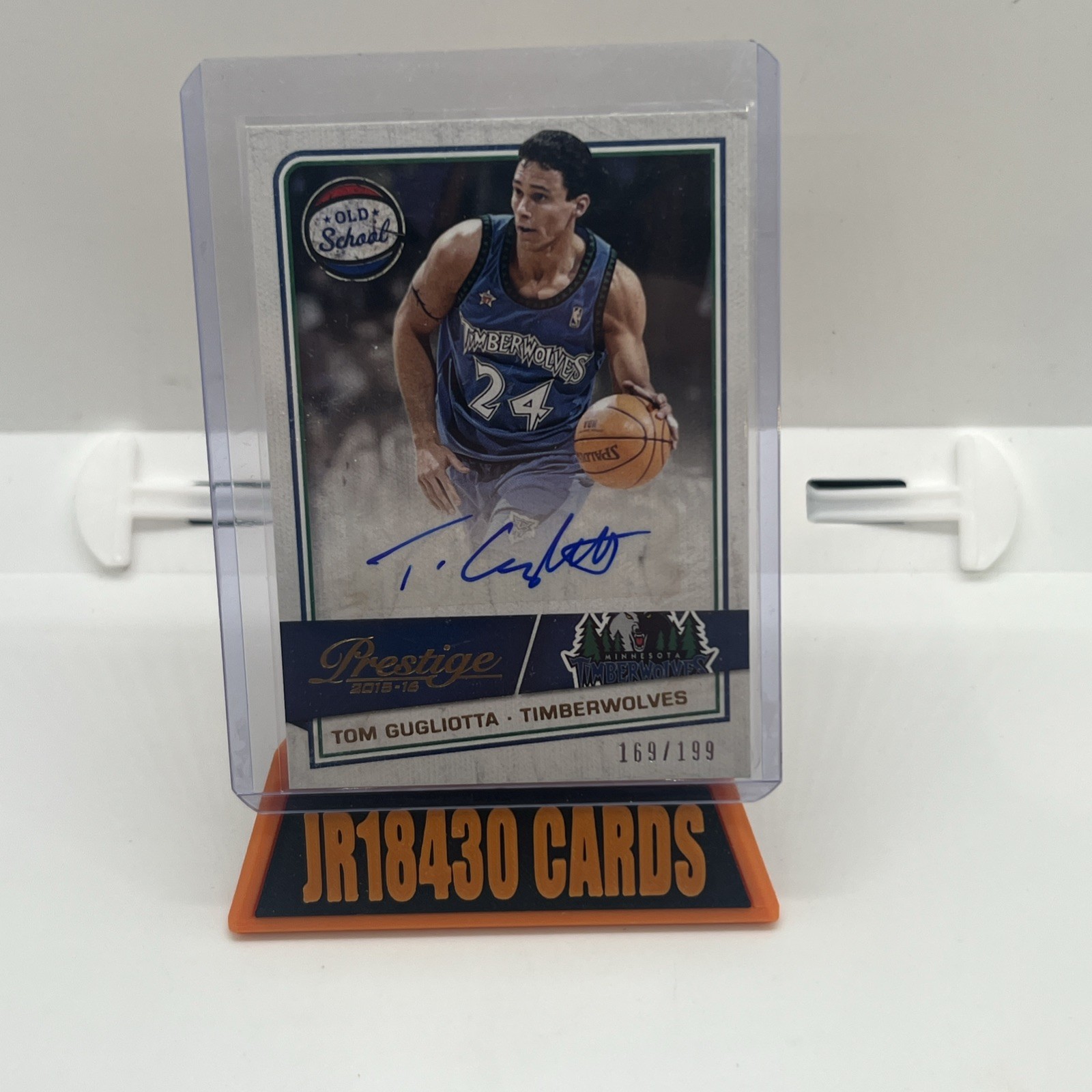 2015-16 Panini Prestige Tom Gugliotta Auto #/199 Old School Timberwolves #OS-TG