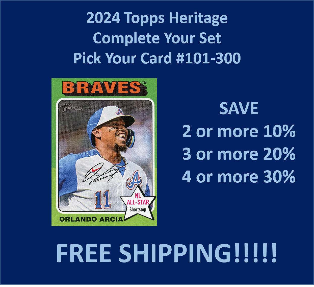2024 Topps Heritage Base #101-300 You Pick Complete your set SPECIAL!!!