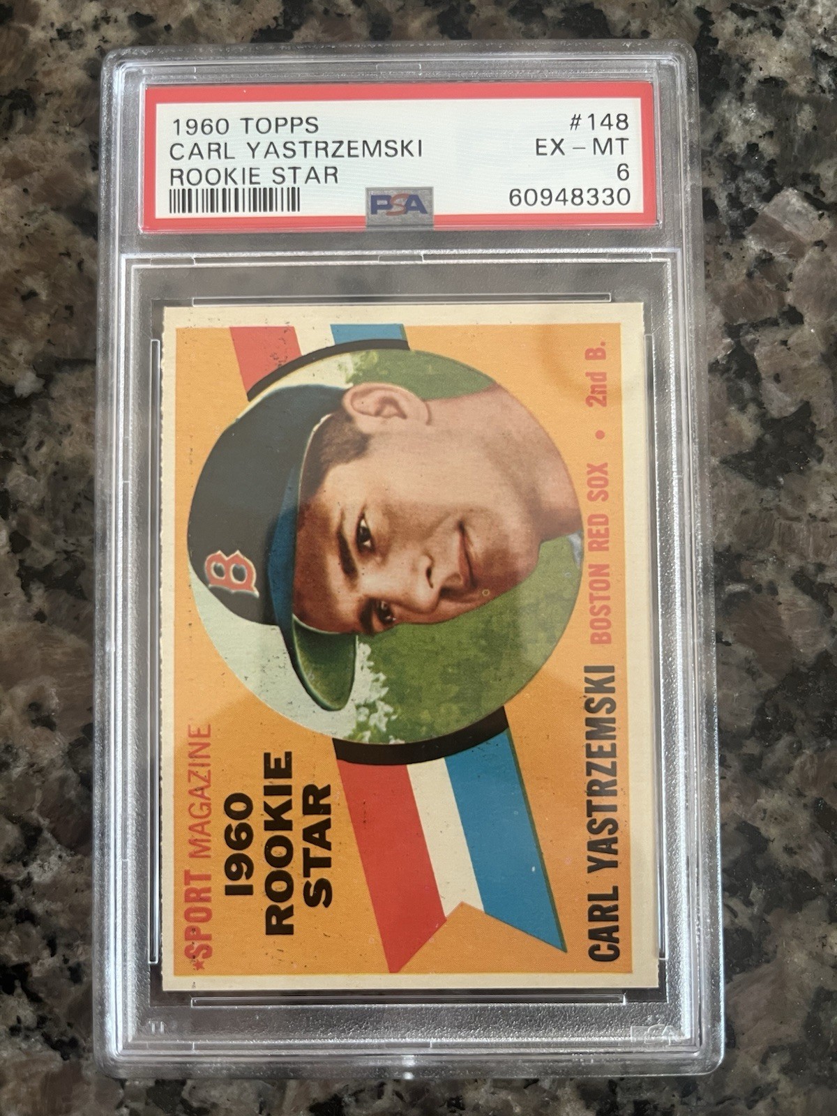 Carl Yastrzemski 1960 Topps Rookie Star Card #148 PSA 6 EX-MT (825)