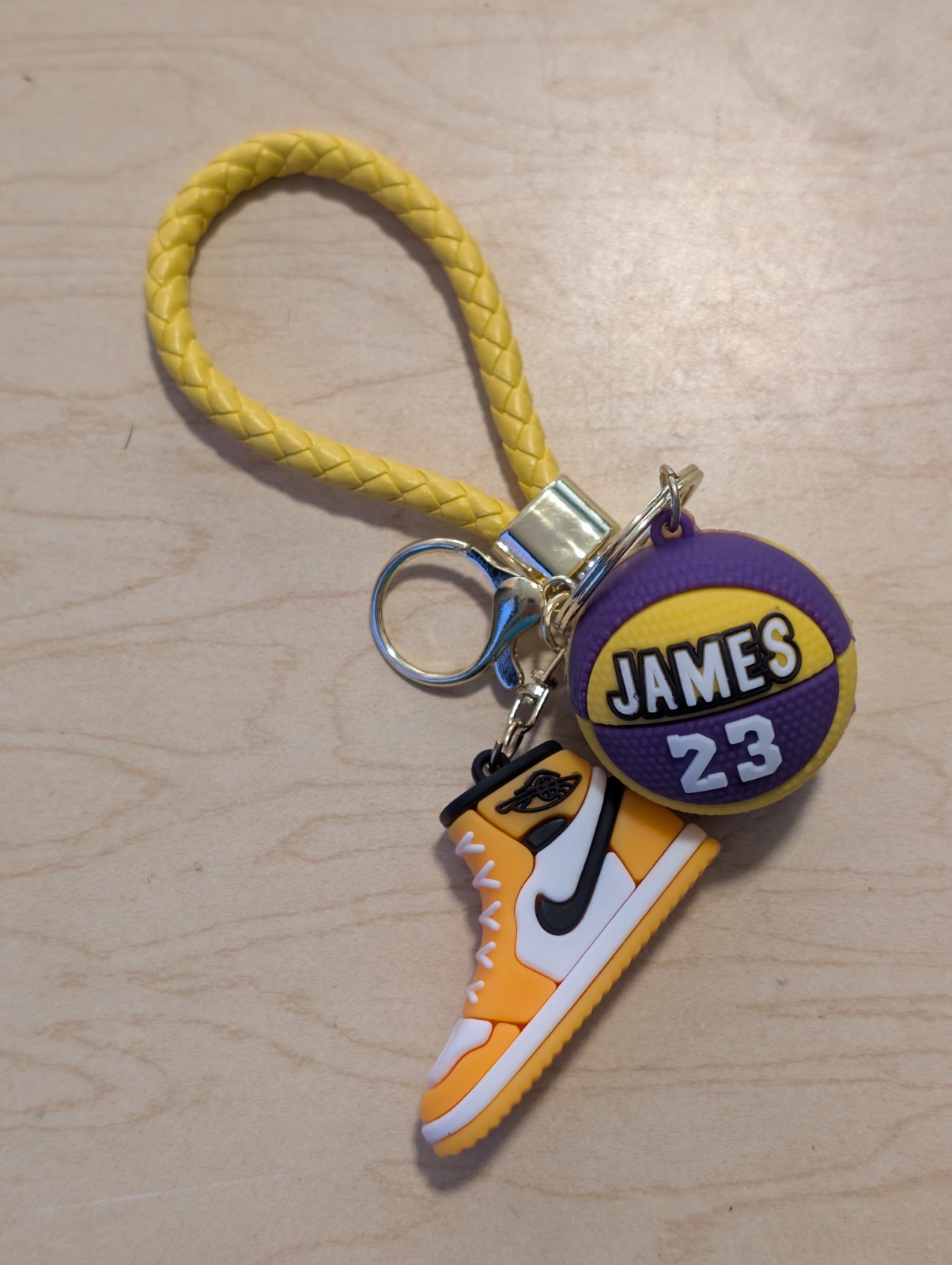 LeBron James Mini Silicone AJ Basketball and Shoes Keychain