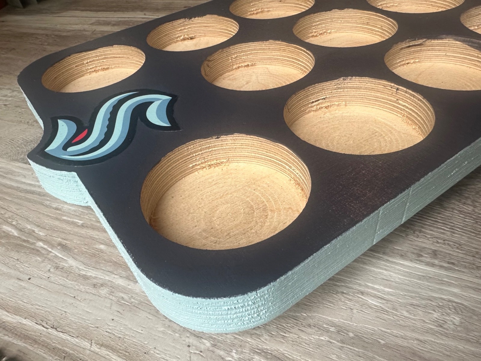 Custom Wall Hanging Display for 16 Hockey Puck(s)