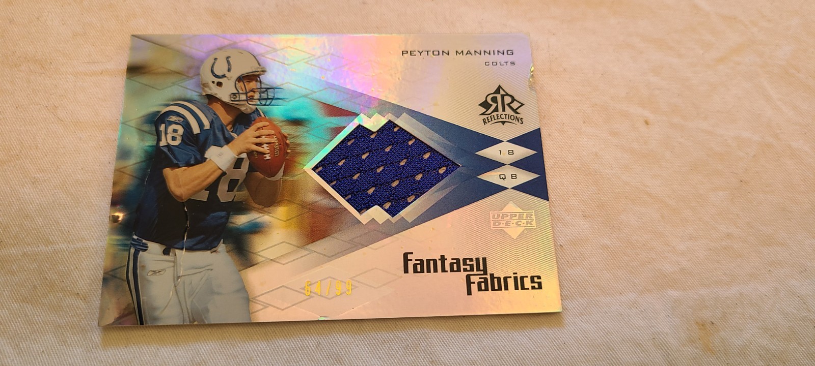 2004 Upper Deck Fantasy Fabrics PEYTON MANNING Colts Card FF-PM 64/99
