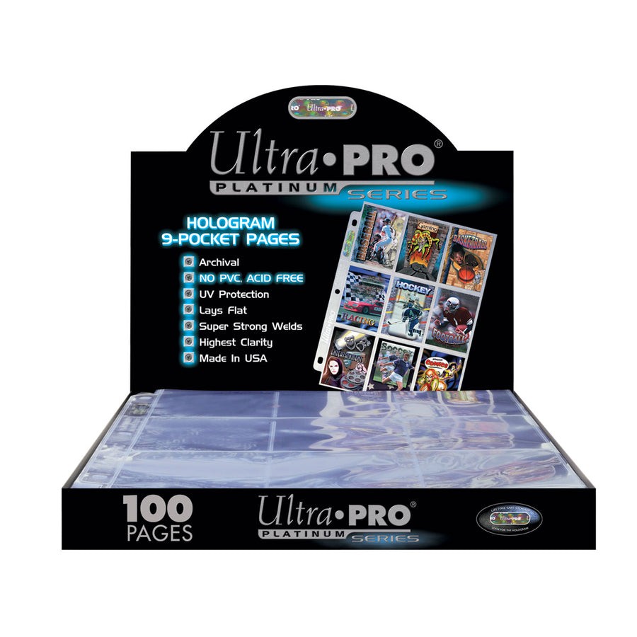 1 pack of 100 Ultra PRO Platinum Series Std Card Sized 9-Pocket Binder Pages