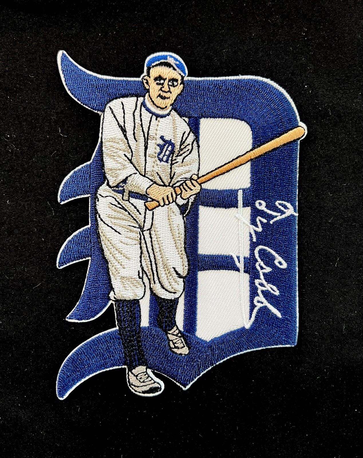 RARE (Only 100 Made) Ty Cobb HOF Detroit Tigers 5in Iron On Signature Patch Auto