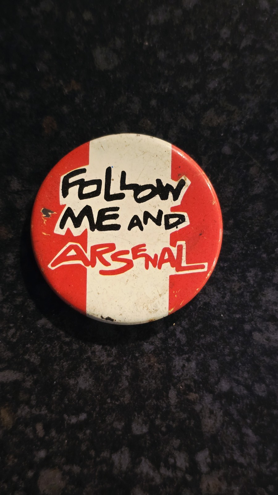 Rare Vintage c.1970’s 1980’s Arsenal Football Club Pin Badge. Follow Arsenal